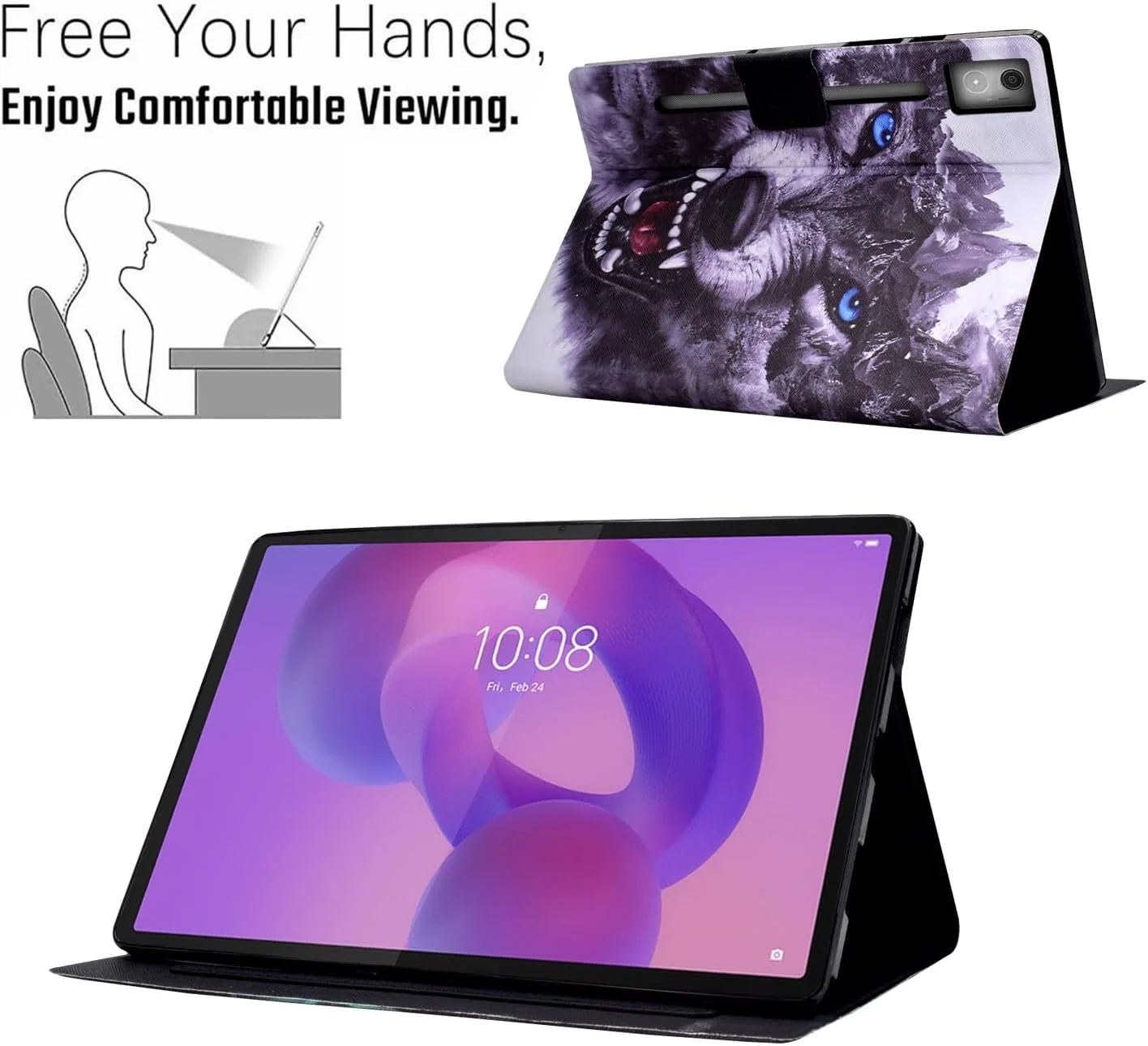 کیف چرمی محافظ تبلت LSPCASA مناسب برای لنوو Idea Tab Pro (12.7 اینچ 2025) با قابلیت تاشو و جای کارت کیف چرمی محافظ تبلت LSPCASA مناسب برای لنوو Idea Tab Pro (12.7 اینچ 2025) با قابلیت تاشو و جای کارت