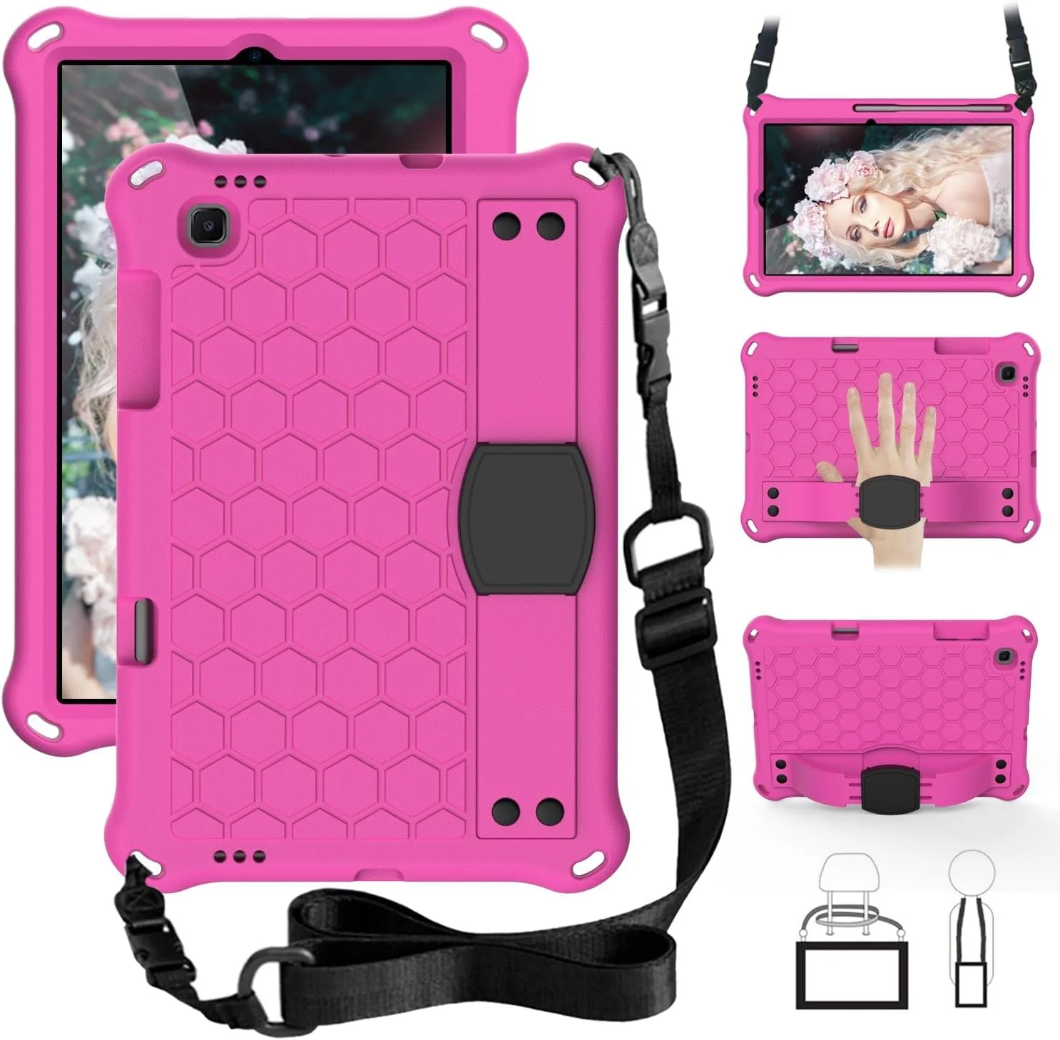 کیف تبلت سازگار با کارت Lenovo M10 FHD Plus (نسل دوم) TB-X606F، سازگار با کارت Lenovo M10 HD/کارت K10، کاور EVA با دسته