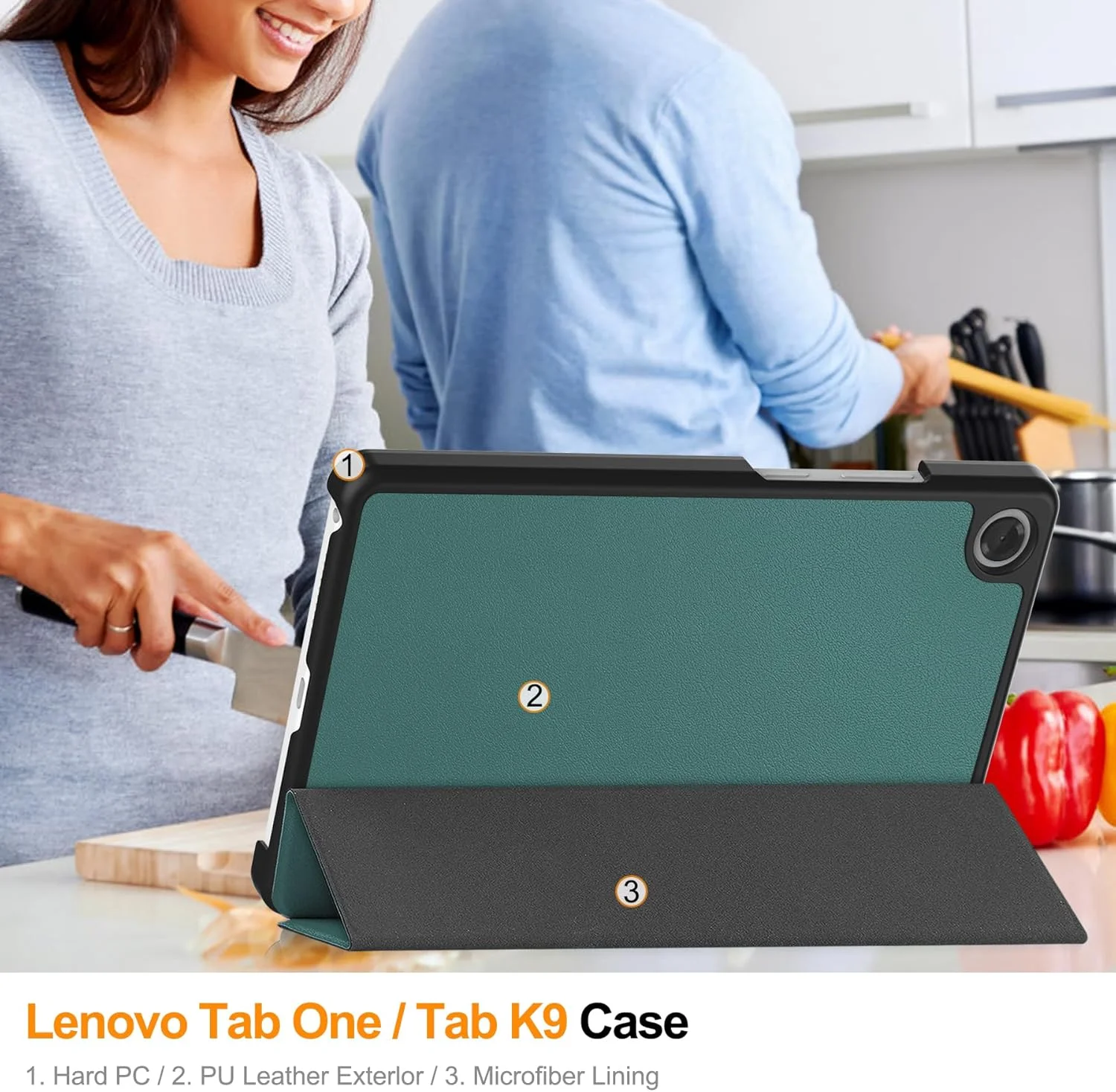 کاور ژولین برای تبلت لنوو تب وان/ تب K9 سایز 8.7 اینچ 2025 (TB305XU/ TB305FU)، کاور پشتی سخت تاشو باریک با قابلیت بیدار/خواب خودکار کاور ژولین برای تبلت لنوو تب وان/ تب K9 سایز 8.7 اینچ 2025 (TB305XU/ TB305FU)، کاور پشتی سخت تاشو باریک با قابلیت بیدار/خواب خودکار