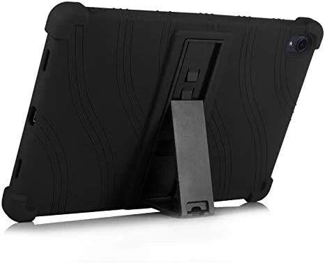 کاور سیلیکونی نرم Fonrest برای تبلت لنوو تب P11/P11 پلاس/P11 5G (TB-J606F/J607F/J616F/J607Z) با پایه نگهدارنده، انعطاف پذیر، سبک وزن، ضد ضربه و محافظ کامل بدنه با گوشه های ضخیم (مشکی)