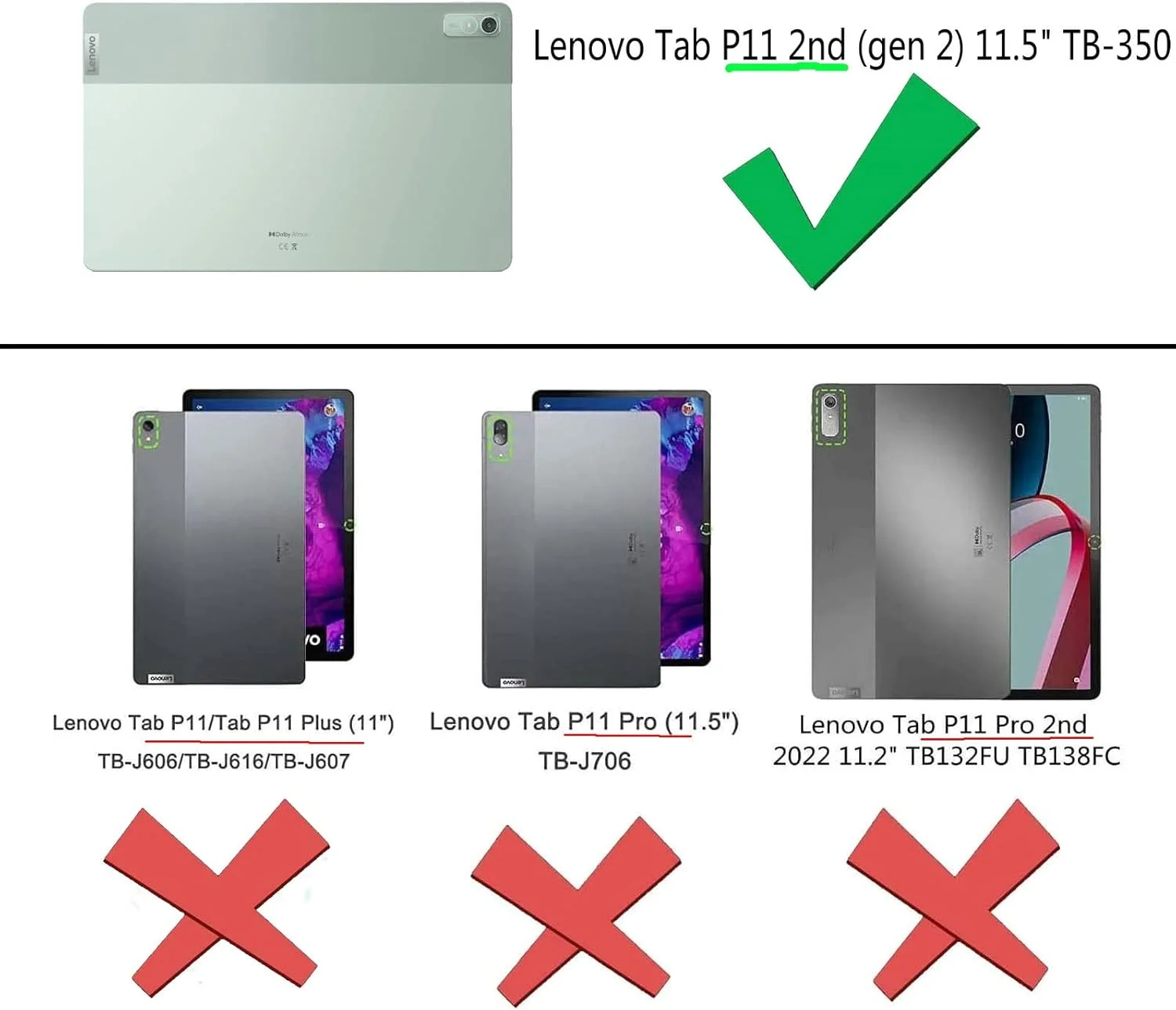 کاور کاستر Kepuch برای تبلت لنوو Tab P11 2nd 11.5" TB-350 - کاور سخت و فوق العاده نازک چرمی PU برای لنوو Tab P11 2nd 11.5" TB-350 - قرمز