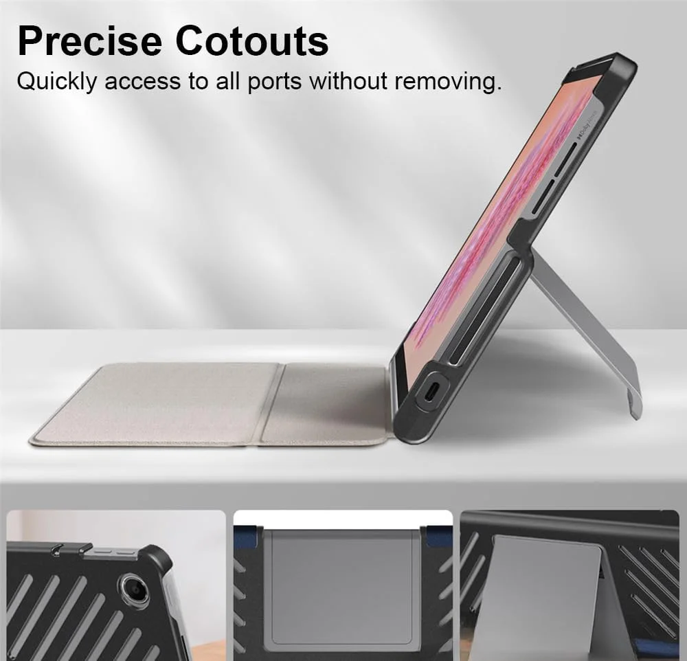 کیف تبلت Gruattreay سازگار با تبلت Lenovo Tab Plus 11.5 اینچ (2024)، کیف تبلت هوشمند، عملکرد پایه، کیف چرمی تخت (آبی)