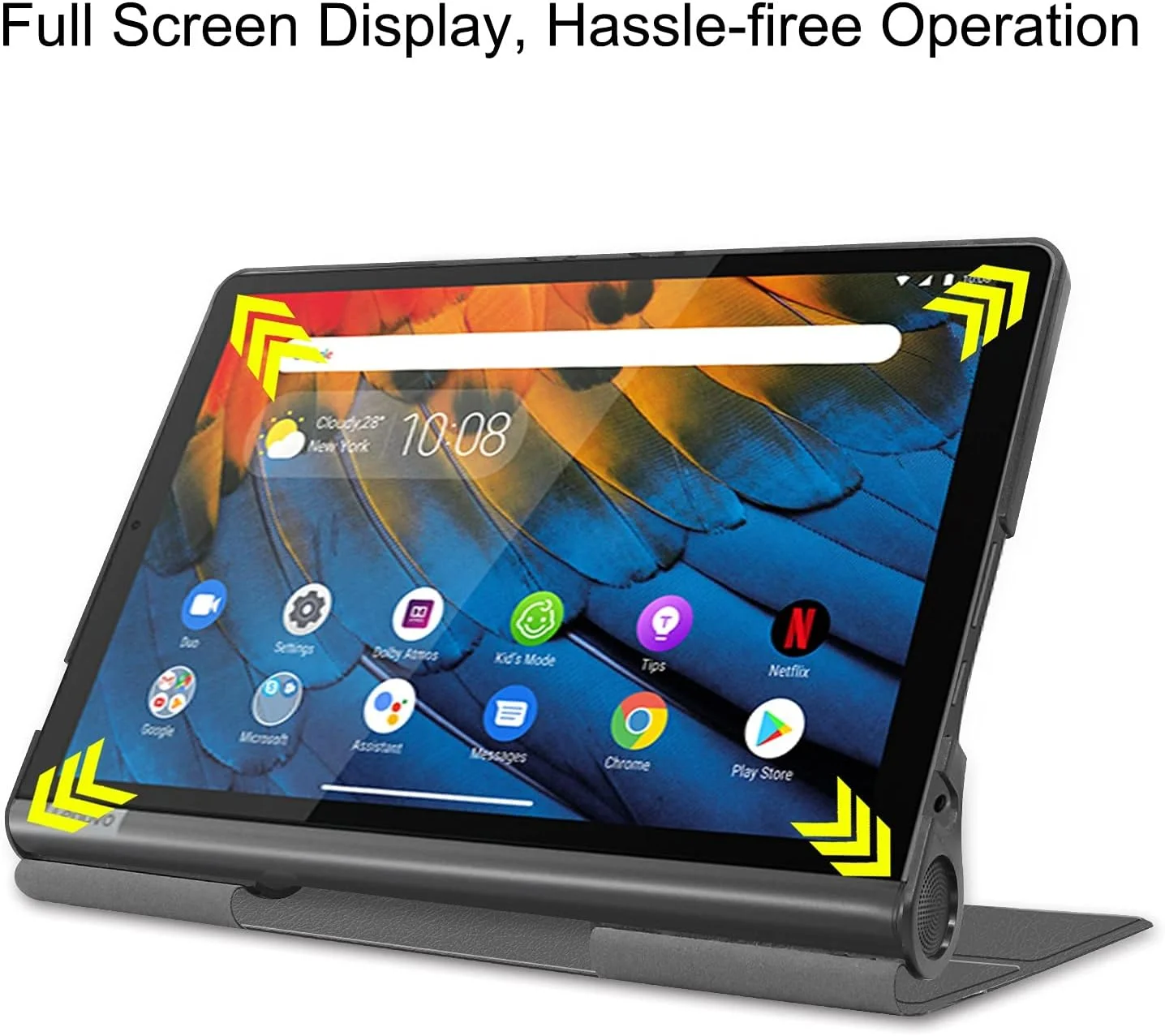کیف تبلت مسافرتی XNCVBD برای تبلت Lenovo Yoga Smart Tab 10.1 (YT-X705F)، کاور سبک وزن سه تایی PC با پشت سخت، محافظت از تبلت با قابلیت بیدار شدن و خواب خودکار (خاکستری)