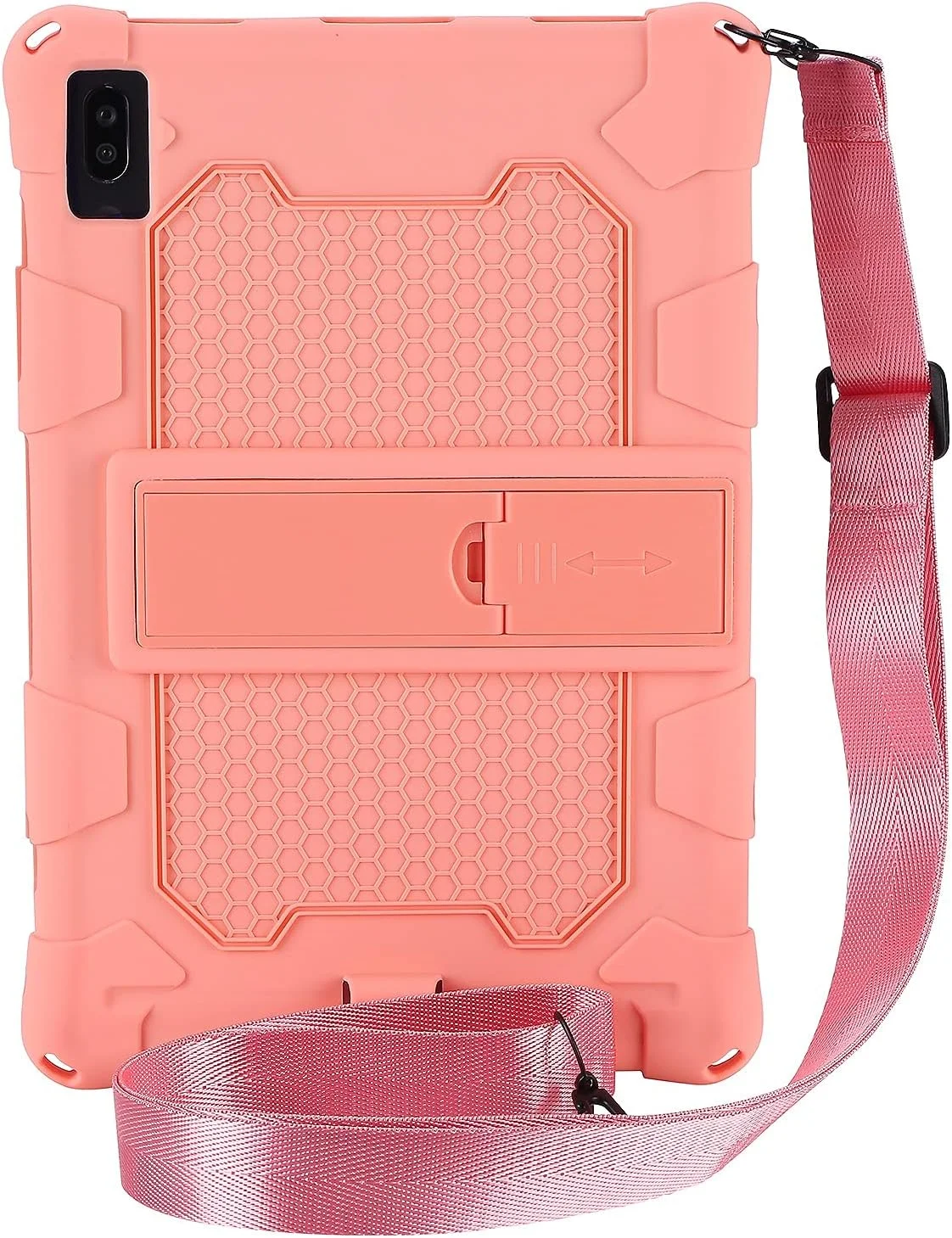 کیف تبلت مسافرتی سازگار با Lenovo M10 FHD Plus 10.3 '' -X606F، روکش محافظ سیلیکونی نرم و سبک وزن مقاوم در برابر ضربه با لوگو و بند شانه