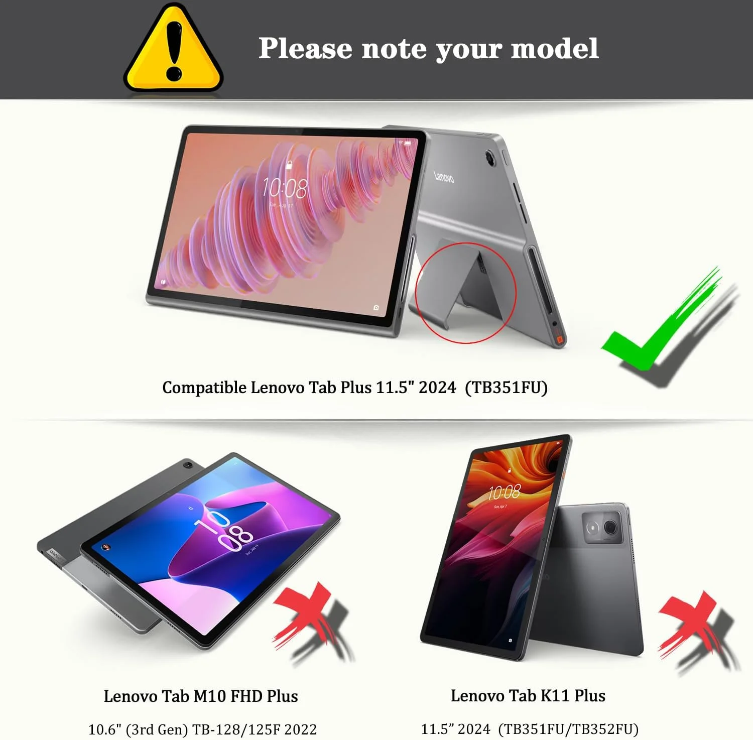 کاور HEISHAYU برای تبلت لنوو تب پلاس 11.5 اینچی (TB351FU) مدل 2024، مشکی