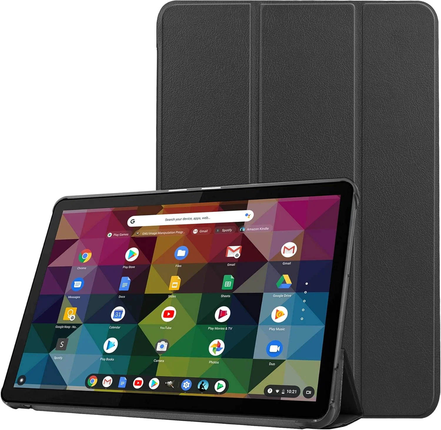 کاور تبلت 10.1 اینچی Gylint برای Lenovo Chromebook Duet 2-in-1، کاور تاشو و فوق العاده نازک چرمی PU هوشمند با عملکرد بیدار و خواب خودکار برای Lenovo Chromebook Duet 10.1 مشکی