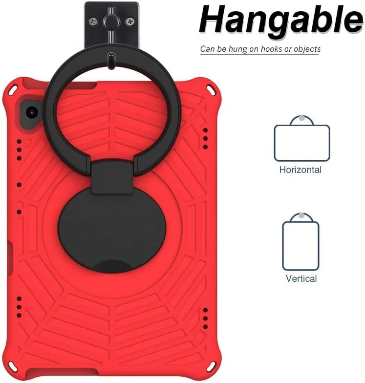 For Lenovo Tab M10 Kids Case 10.1-Inch, Spider Web Pattern EVA Foam, with Ring Handle Stand & Shoulder Strap Tablet Case For Lenovo M10 FHD REL TB-X605FC /TB-X605LC, Red For Lenovo Tab M10 Kids Case 10.1-Inch, Spider Web Pattern EVA Foam, with Ring Handle Stand & Shoulder Strap Tablet Case For Lenovo M10 FHD REL TB-X605FC /TB-X605LC, Red