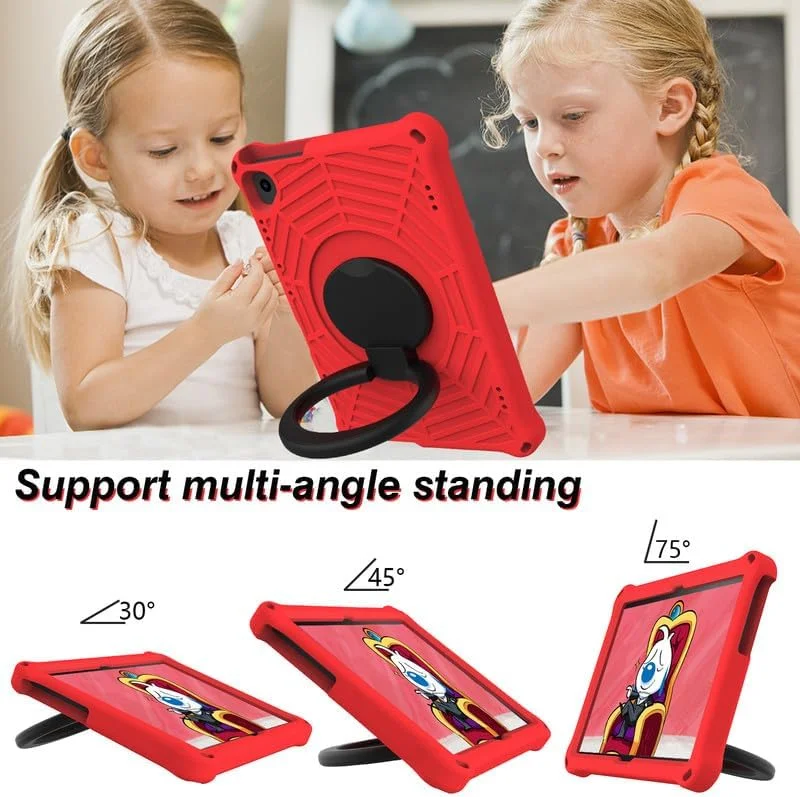 For Lenovo Tab M10 Kids Case 10.1-Inch, Spider Web Pattern EVA Foam, with Ring Handle Stand & Shoulder Strap Tablet Case For Lenovo M10 FHD REL TB-X605FC /TB-X605LC, Red For Lenovo Tab M10 Kids Case 10.1-Inch, Spider Web Pattern EVA Foam, with Ring Handle Stand & Shoulder Strap Tablet Case For Lenovo M10 FHD REL TB-X605FC /TB-X605LC, Red