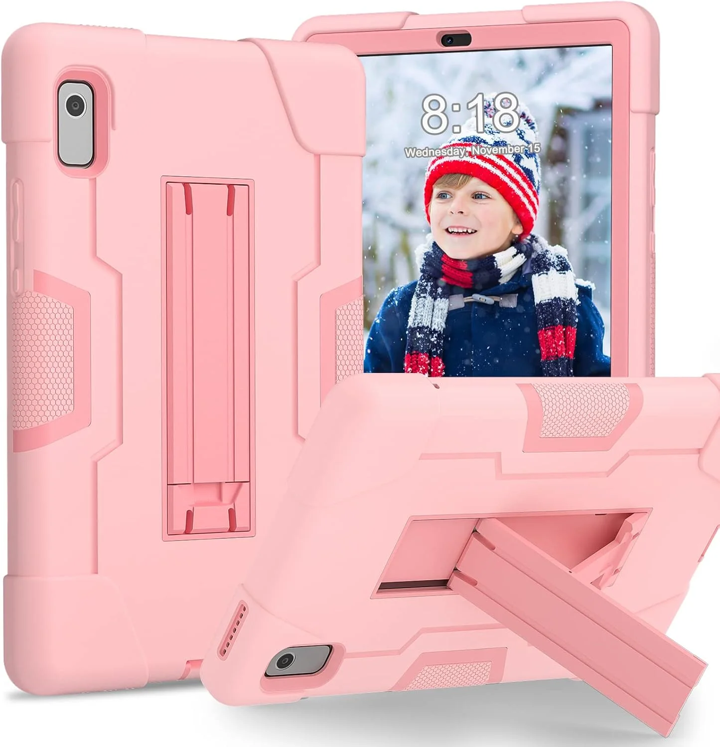 قاب محافظ تبلت EabHulie مناسب برای لنوو تب M9 9 اینچ TB-310FU 2023، سه لایه، مقاوم در برابر ضربه، دارای استند، رنگ رزگلد قاب محافظ تبلت EabHulie مناسب برای لنوو تب M9 9 اینچ TB-310FU 2023، سه لایه، مقاوم در برابر ضربه، دارای استند، رنگ رزگلد