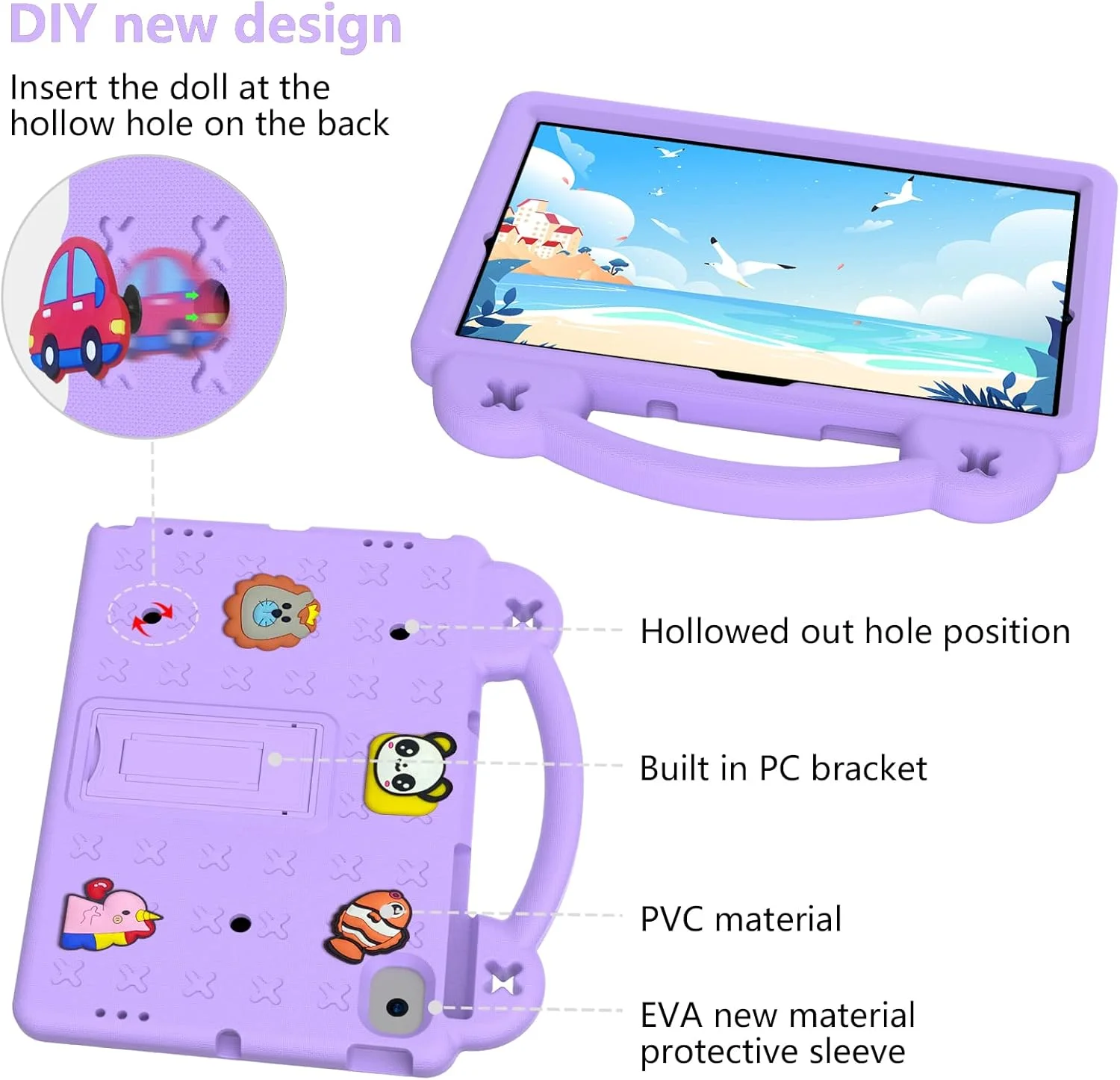 کیف محافظ کودکانه TianTa برای تبلت لنوو M10 Plus/Tab M10 FHD Plus 2020 (TB-X606F/TB-X606X) سایز 10.3 اینچ، ضد ضربه، مقاوم با پایه، دسته قابل حمل، EVA سبک وزن، بادوام و زیبا - بنفش روشن کیف محافظ کودکانه TianTa برای تبلت لنوو M10 Plus/Tab M10 FHD Plus 2020 (TB-X606F/TB-X606X) سایز 10.3 اینچ، ضد ضربه، مقاوم با پایه، دسته قابل حمل، EVA سبک وزن، بادوام و زیبا - بنفش روشن