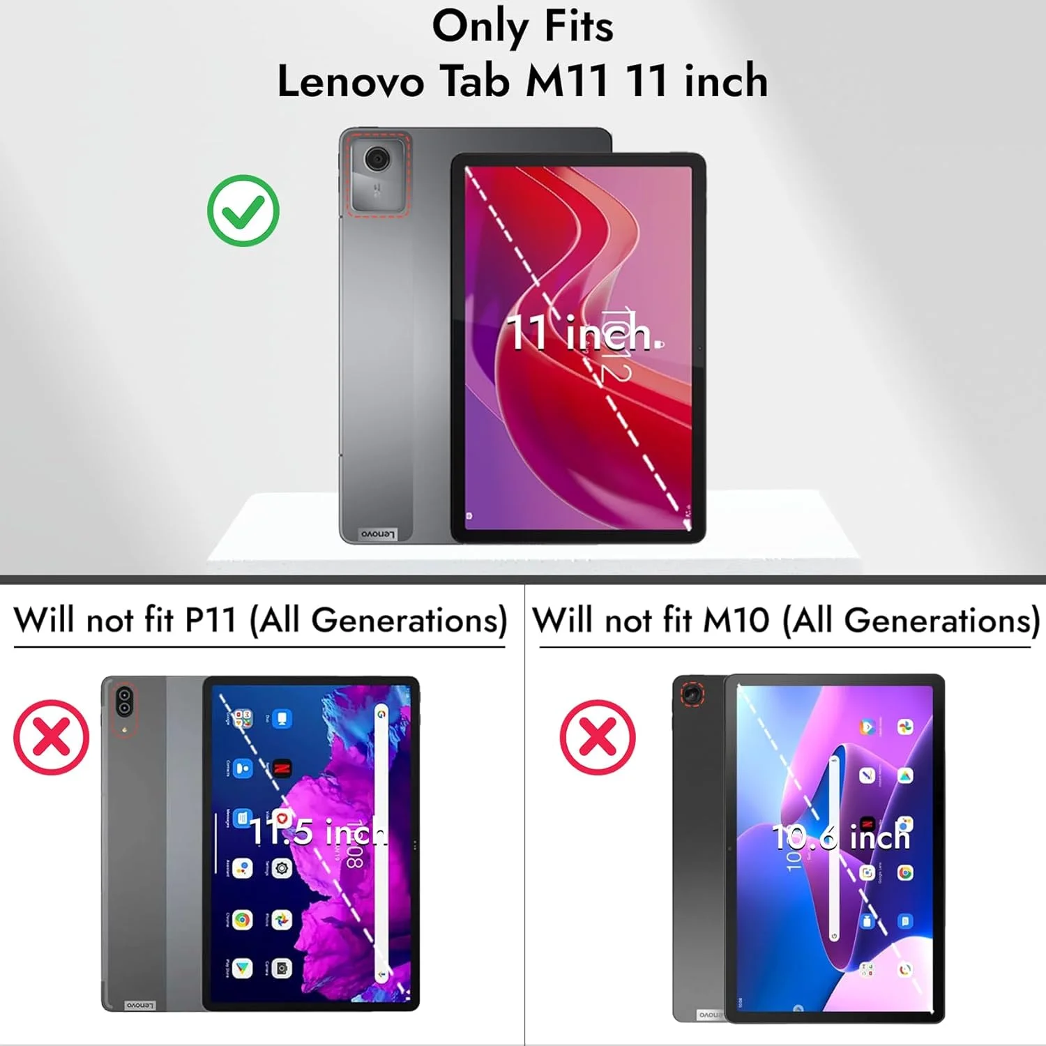 کاور Robustrion برای تبلت لنوو تب M11، کاور تاشو برای تبلت 11 اینچی لنوو تب M11 [پشتیبانی از حالت خواب و بیداری خودکار] - سبز تیره طرح گوزن