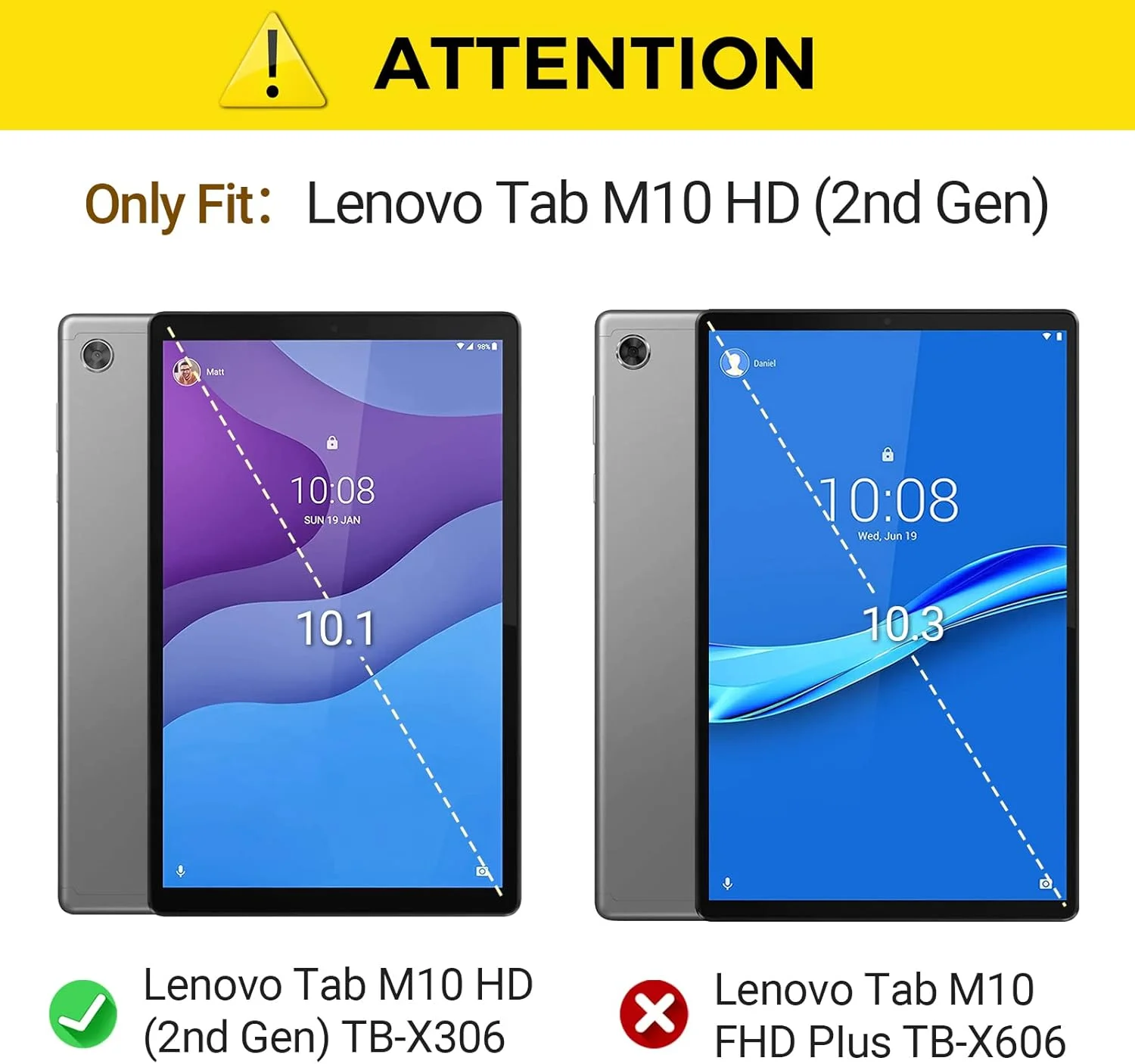 کاور کودکانه سیمپل وی مناسب برای تبلت لنوو تب M10 HD (نسل دوم) 10.1 اینچ مدل TB-X306X/TB-X306F، کاور محافظ سبک وزن ضد ضربه با دسته و پایه، آبی