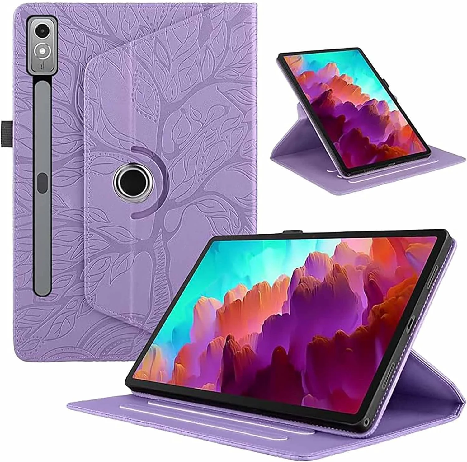 کیف چرخشی Tazweeq برای تبلت Lenovo Tab P12 با صفحه نمایش 12.7 اینچ، کاور چرخشی 360 درجه با حلقه قلم (بنفش) کیف چرخشی Tazweeq برای تبلت Lenovo Tab P12 با صفحه نمایش 12.7 اینچ، کاور چرخشی 360 درجه با حلقه قلم (بنفش)