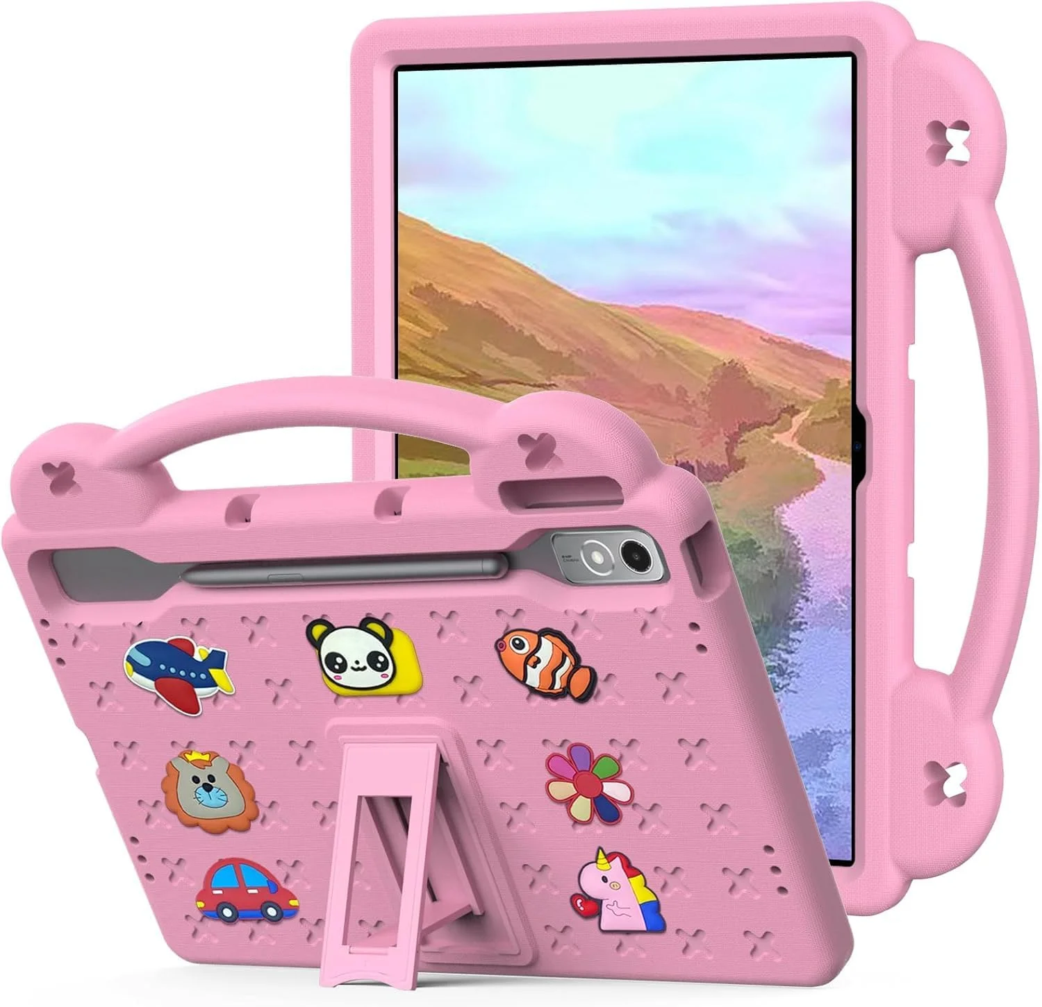 کیف محافظ کودکانه Gruattreay برای تبلت Lenovo Tab P12 12.7 اینچی (TB370FU / TB371FC)، کاور مقاوم در برابر ضربه فوم EVA سنگین با پایه (صورتی) کیف محافظ کودکانه Gruattreay برای تبلت Lenovo Tab P12 12.7 اینچی (TB370FU / TB371FC)، کاور مقاوم در برابر ضربه فوم EVA سنگین با پایه (صورتی)