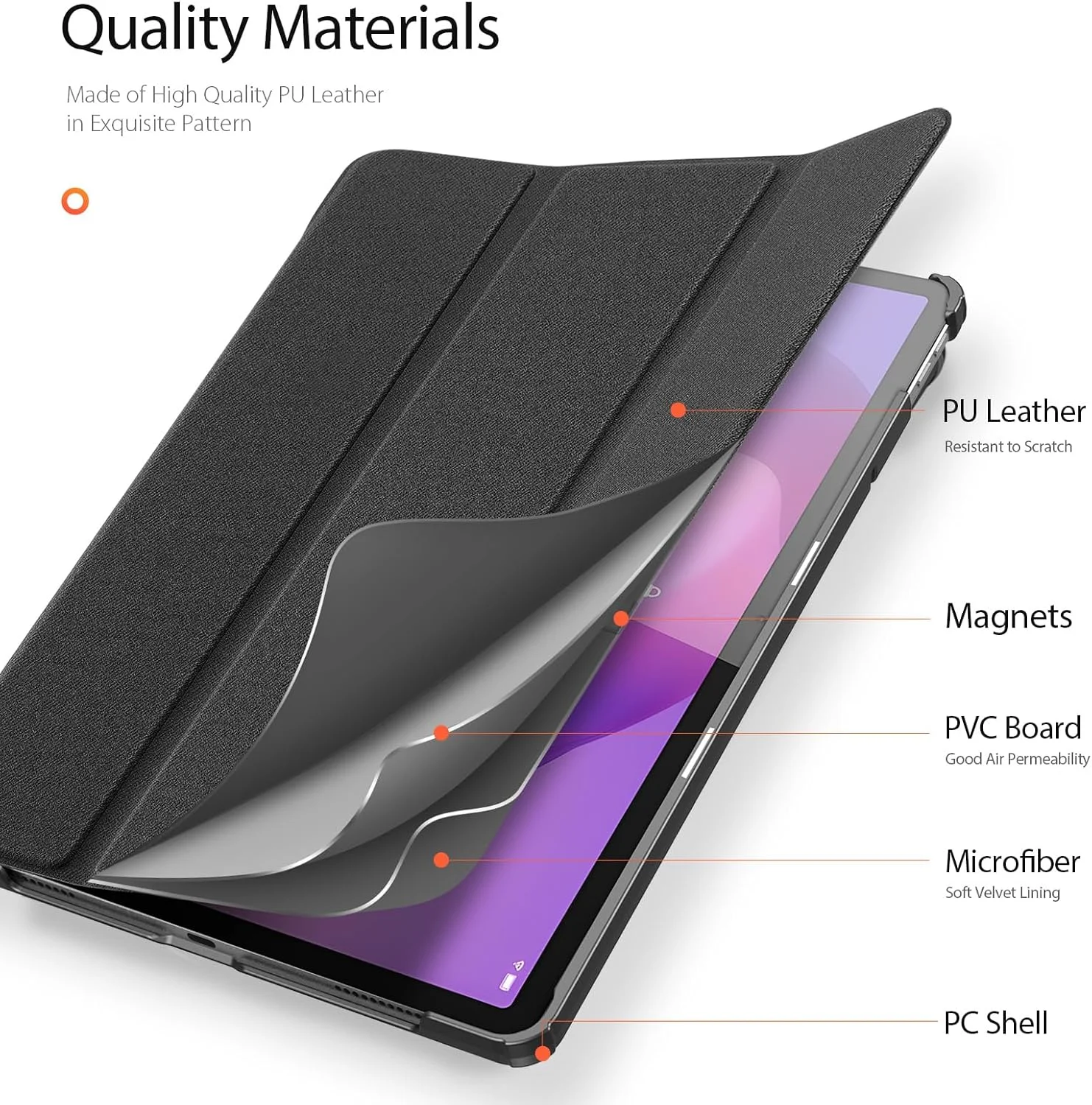 کیف تبلت Gruattreay برای لنوو Idea Tab 11 اینچ 2025 (TB336ZU/TB336FU)، کیف چرمی PU لوکس با قابلیت بیدار شدن/خواب خودکار، ضد خش، ضد ضربه، پوشش محافظ (مشکی) کیف تبلت Gruattreay برای لنوو Idea Tab 11 اینچ 2025 (TB336ZU/TB336FU)، کیف چرمی PU لوکس با قابلیت بیدار شدن/خواب خودکار، ضد خش، ضد ضربه، پوشش محافظ (مشکی)