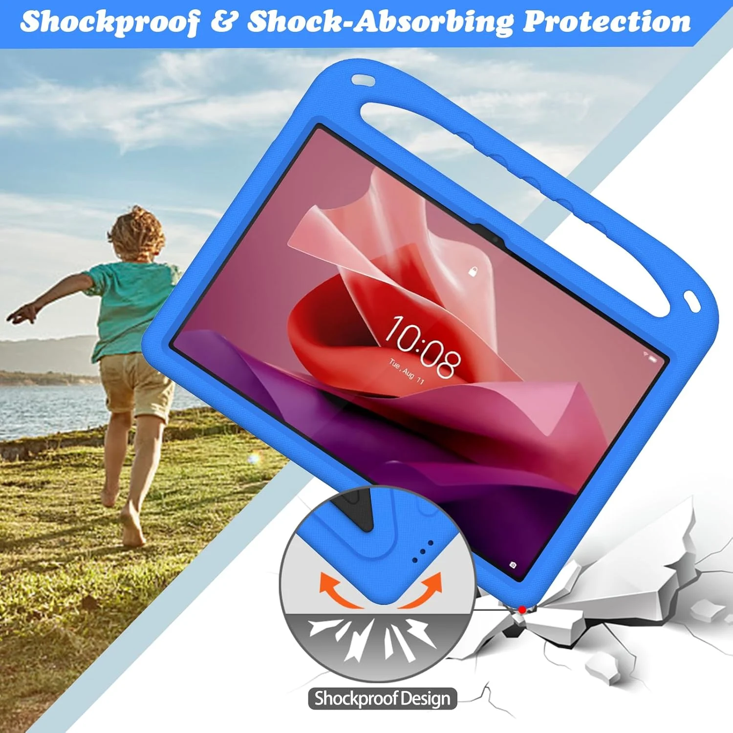 کیف محافظ کودکانه GOZOPO برای تبلت لنوو تب P12 سایز 12.7 اینچ با قابلیت استند و دسته، کیف محافظ مقاوم در برابر ضربه - آبی کیف محافظ کودکانه GOZOPO برای تبلت لنوو تب P12 سایز 12.7 اینچ با قابلیت استند و دسته، کیف محافظ مقاوم در برابر ضربه - آبی