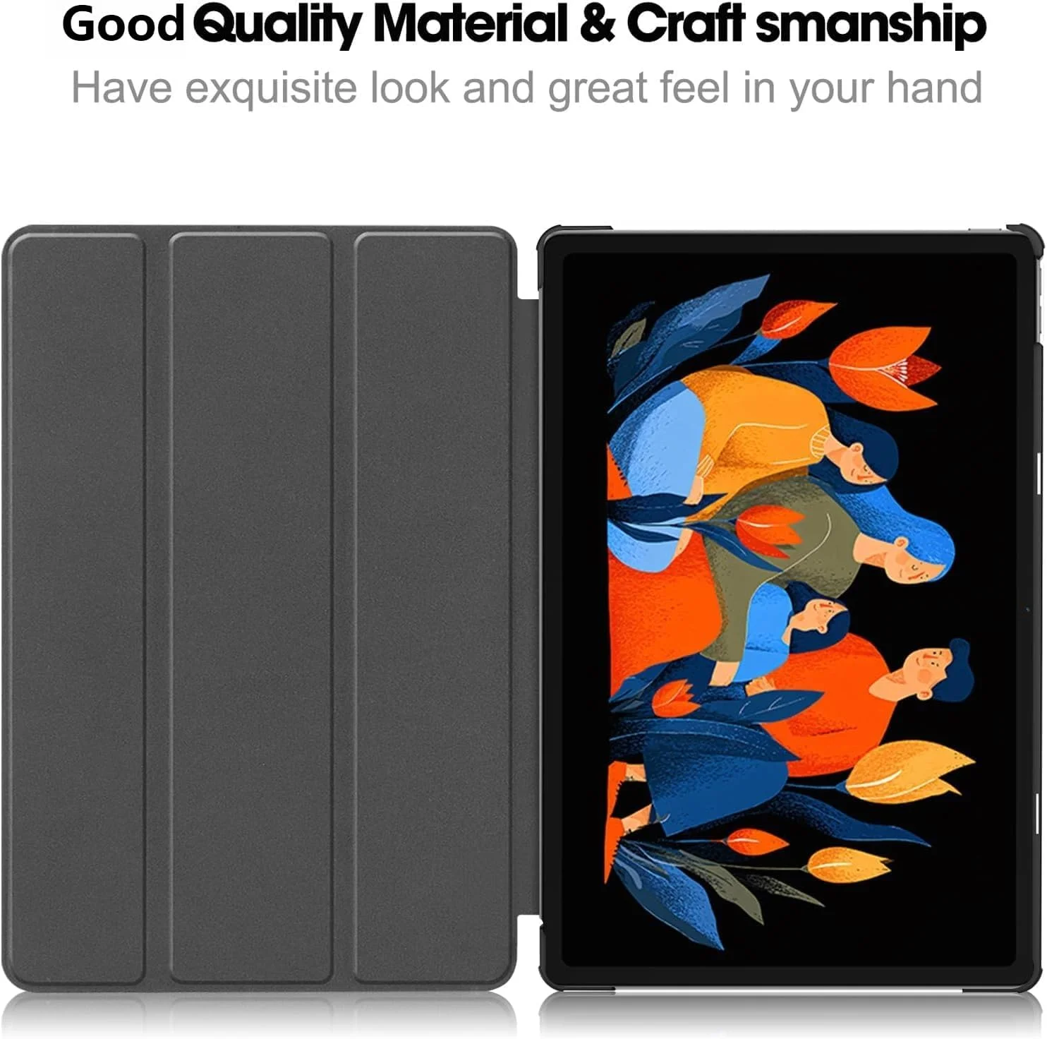 کاور تبلت گرواتری سازگار با لنوو Idea Tab Plus 12.1 اینچ 2025، کاور سبک وزن سه تایی چرمی PU، محافظ ضد ضربه با قابلیت بیدار شدن/خواب خودکار (طلایی رز)