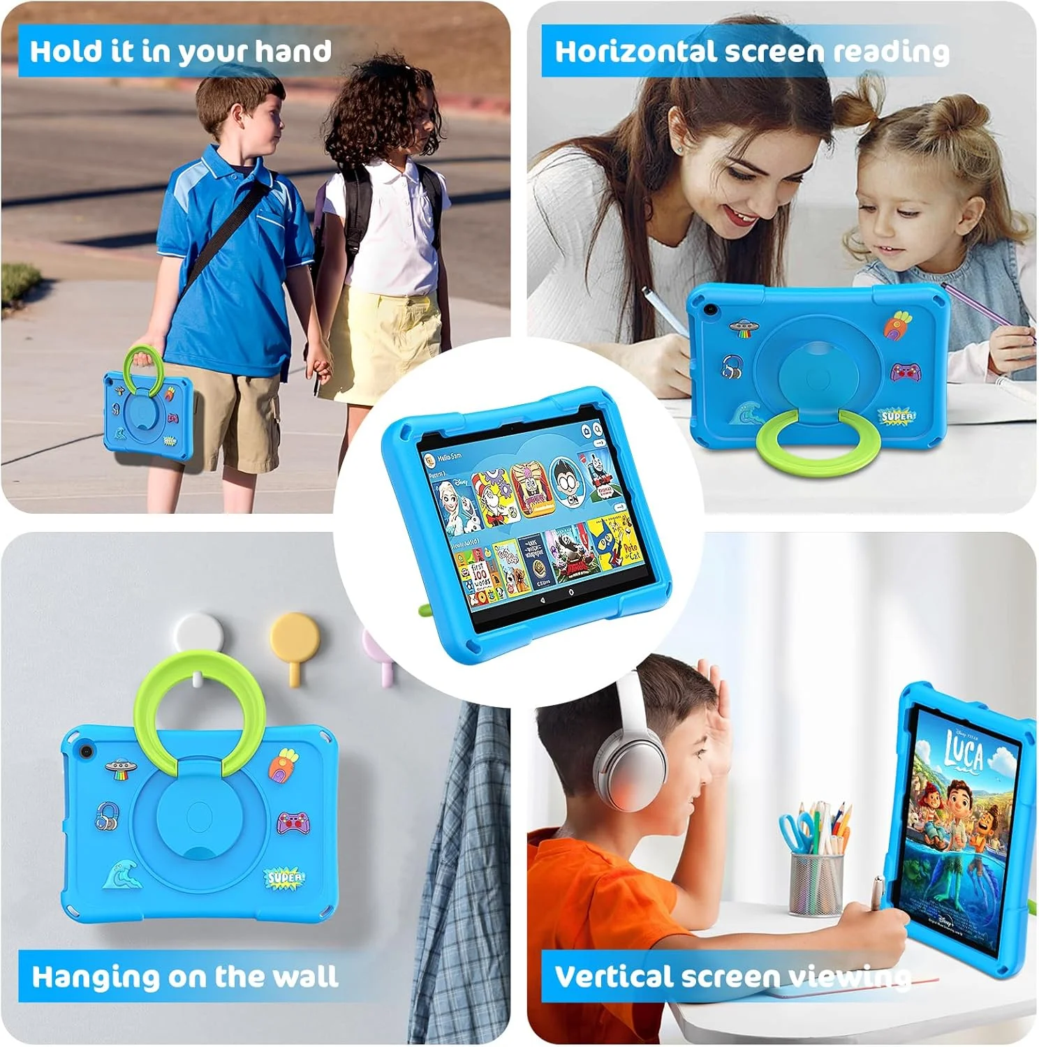 کیف تبلت فایر HD 10 برای کودکان، (نسل سیزدهم/یازدهم، عرضه شده در سال 2023/2021)، کاور محافظ سبک وزن ضد ضربه با پایه چرخان 360 درجه Ubearkk، آبی کیف تبلت فایر HD 10 برای کودکان، (نسل سیزدهم/یازدهم، عرضه شده در سال 2023/2021)، کاور محافظ سبک وزن ضد ضربه با پایه چرخان 360 درجه Ubearkk، آبی