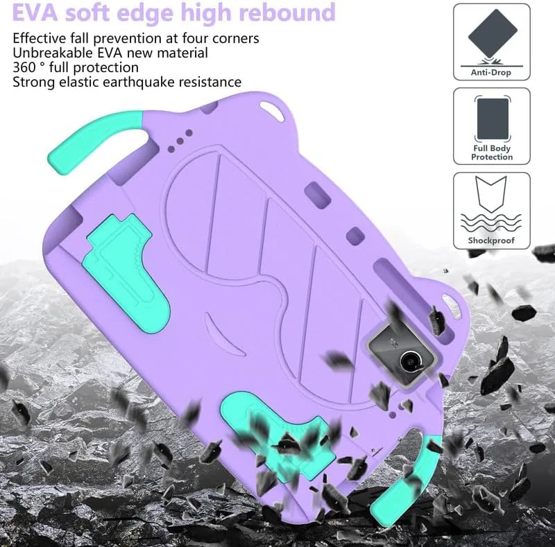 Tablet Case for Lenovo Xiaoxin Pad (2024)/M11 (2024)/Tab P11 J606F/P11Plus TB-J607F 11 Inch Kids Friendly, Durable Lightweight EVA Shockproof Protective Handle Stand Cover, Purple Tablet Case for Lenovo Xiaoxin Pad (2024)/M11 (2024)/Tab P11 J606F/P11Plus TB-J607F 11 Inch Kids Friendly, Durable Lightweight EVA Shockproof Protective Handle Stand Cover, Purple