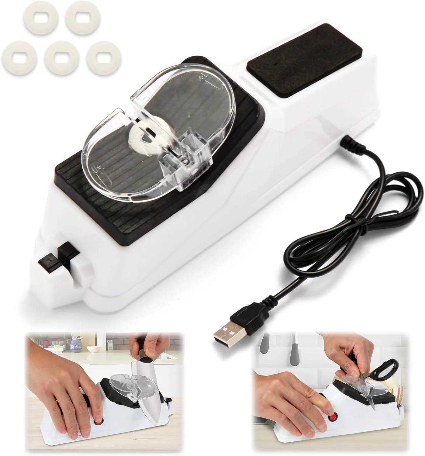 چاقو تیزکن برقی، با منبع تغذیه USB، ابزار ایمن و کارآمد برای تیز کردن تیغه