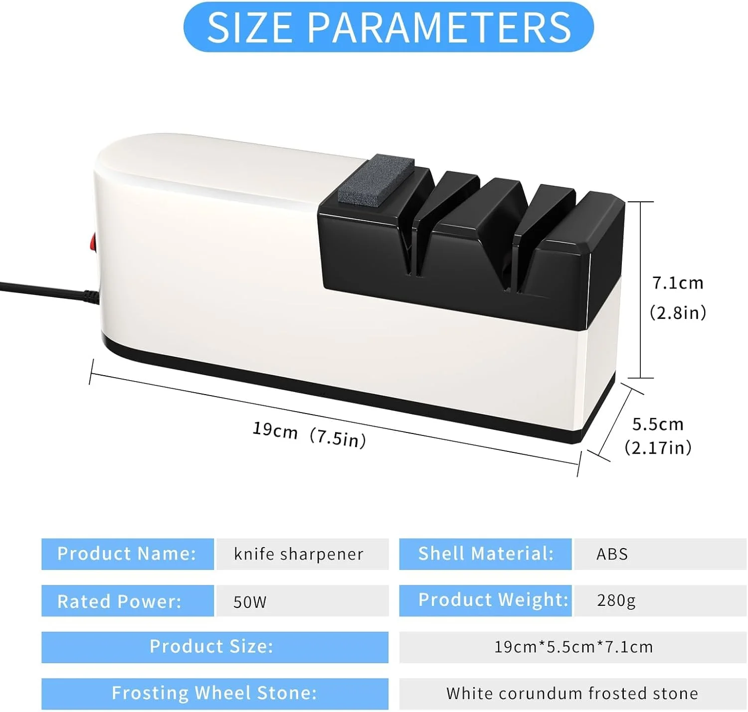 چاقو تیزکن برقی، سیستم چاقو تیزکنی 5 در 1 با تیغه صاف، چاقو تیزکن الماسه حرفه ای برای تیز کردن خشن، تعمیر و تیز کردن چاقوها، تیز کردن کارآمد (TC1)