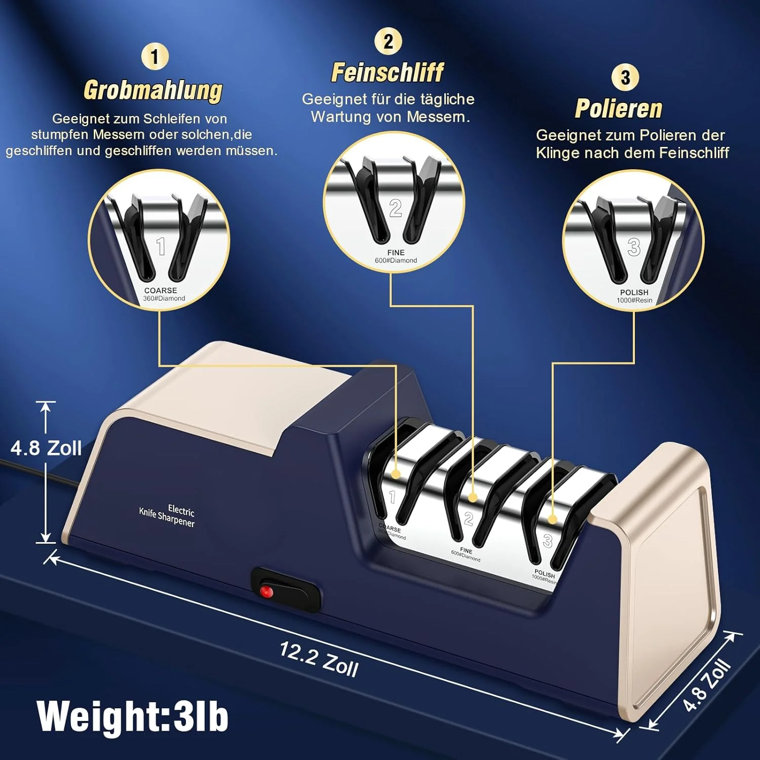 چاقو تیزکن برقی حرفه ای فالین سکسی با سنگ های الماسه و راهنمای زاویه دقیق برای کار با لبه های صاف و چاقوهای سرامیکی در آشپزخانه چاقو تیزکن برقی حرفه ای فالین سکسی با سنگ های الماسه و راهنمای زاویه دقیق برای کار با لبه های صاف و چاقوهای سرامیکی در آشپزخانه