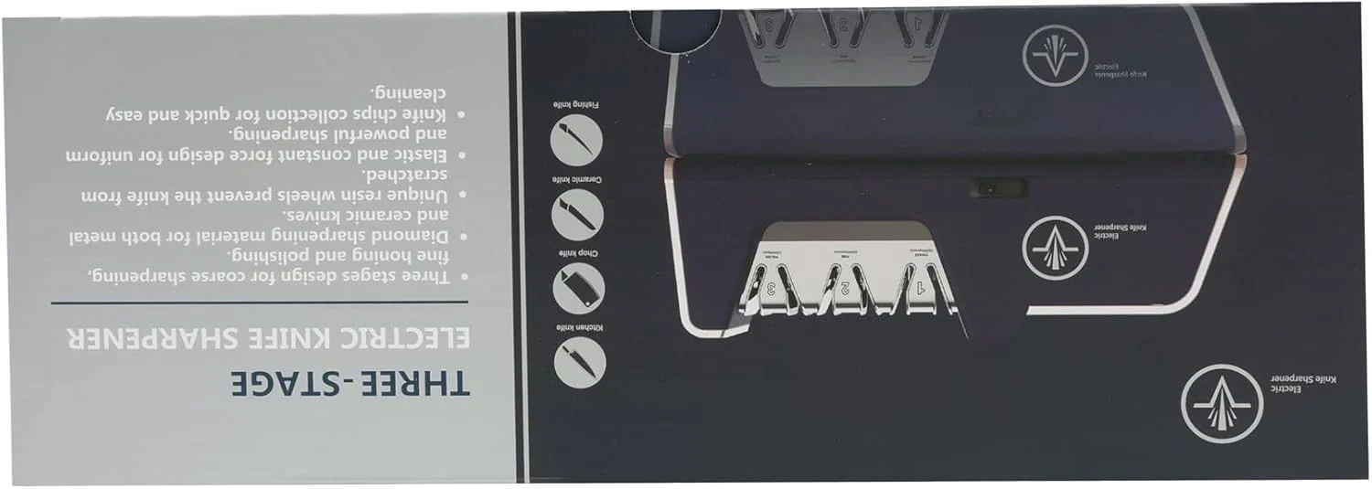 چاقو تیزکن برقی حرفه ای فالین سکسی با سنگ های الماسه و راهنمای زاویه دقیق برای کار با لبه های صاف و چاقوهای سرامیکی در آشپزخانه چاقو تیزکن برقی حرفه ای فالین سکسی با سنگ های الماسه و راهنمای زاویه دقیق برای کار با لبه های صاف و چاقوهای سرامیکی در آشپزخانه