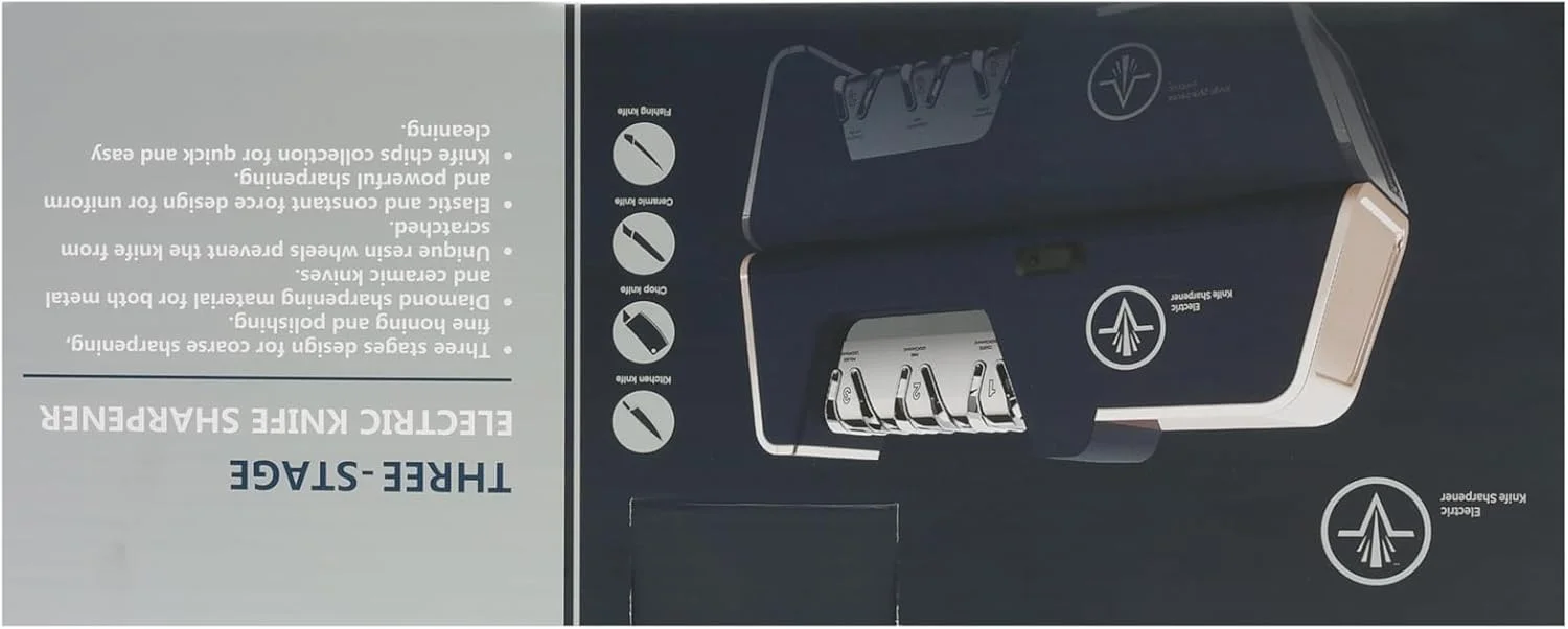 چاقو تیزکن برقی حرفه ای فالین سکسی با سنگ های الماسه و راهنمای زاویه دقیق برای کار با لبه های صاف و چاقوهای سرامیکی در آشپزخانه چاقو تیزکن برقی حرفه ای فالین سکسی با سنگ های الماسه و راهنمای زاویه دقیق برای کار با لبه های صاف و چاقوهای سرامیکی در آشپزخانه