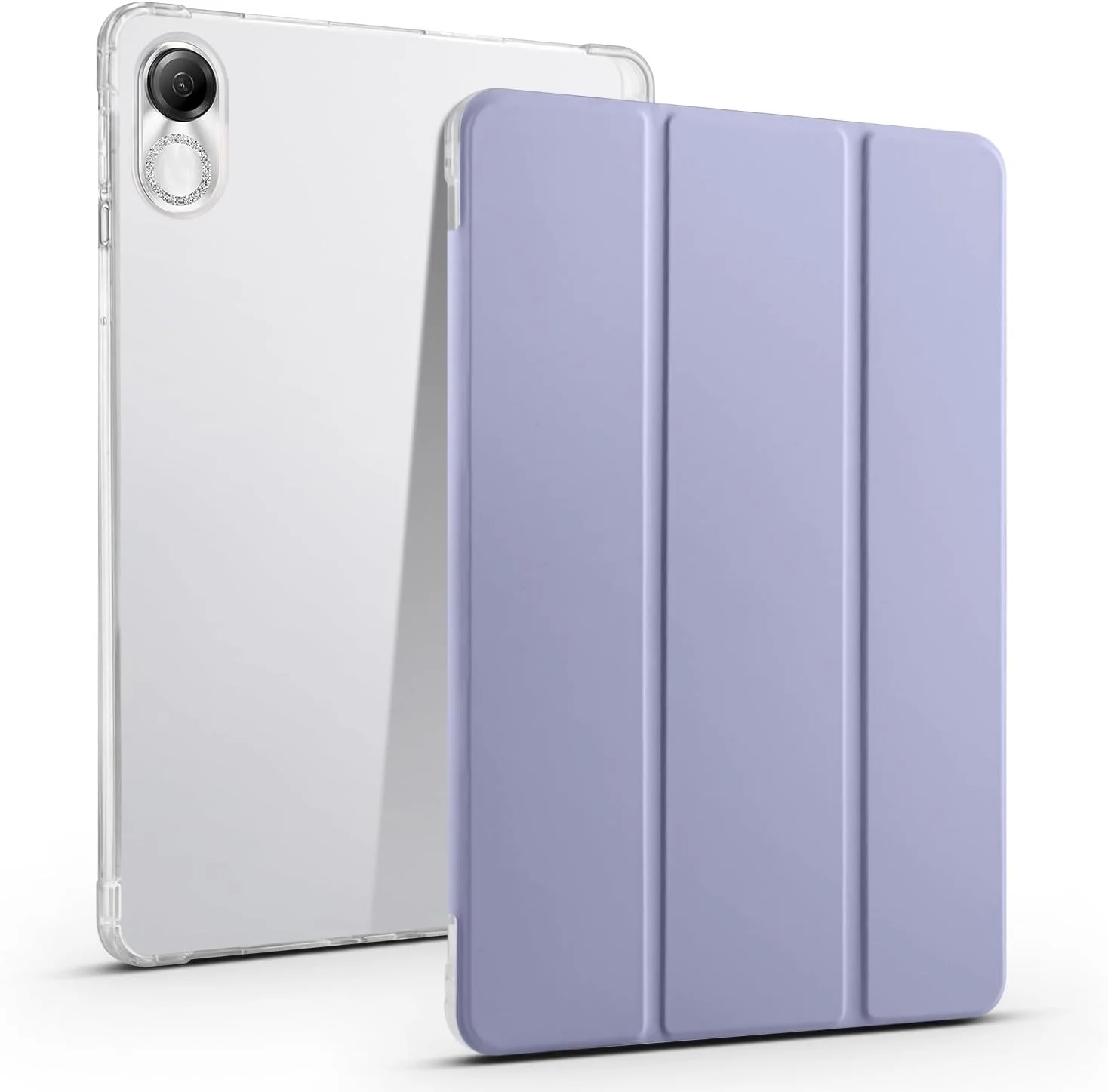 Clear Tablet Case Compatible with Lenovo Tab M11/Lenovo Xiaoxin Pad 2024 11" TB-330FU,TPU Slim Cover Auto Wake/Sleep Smart Lightweight Protective Case w/Pencil Holder Shockproof Cover.Purple