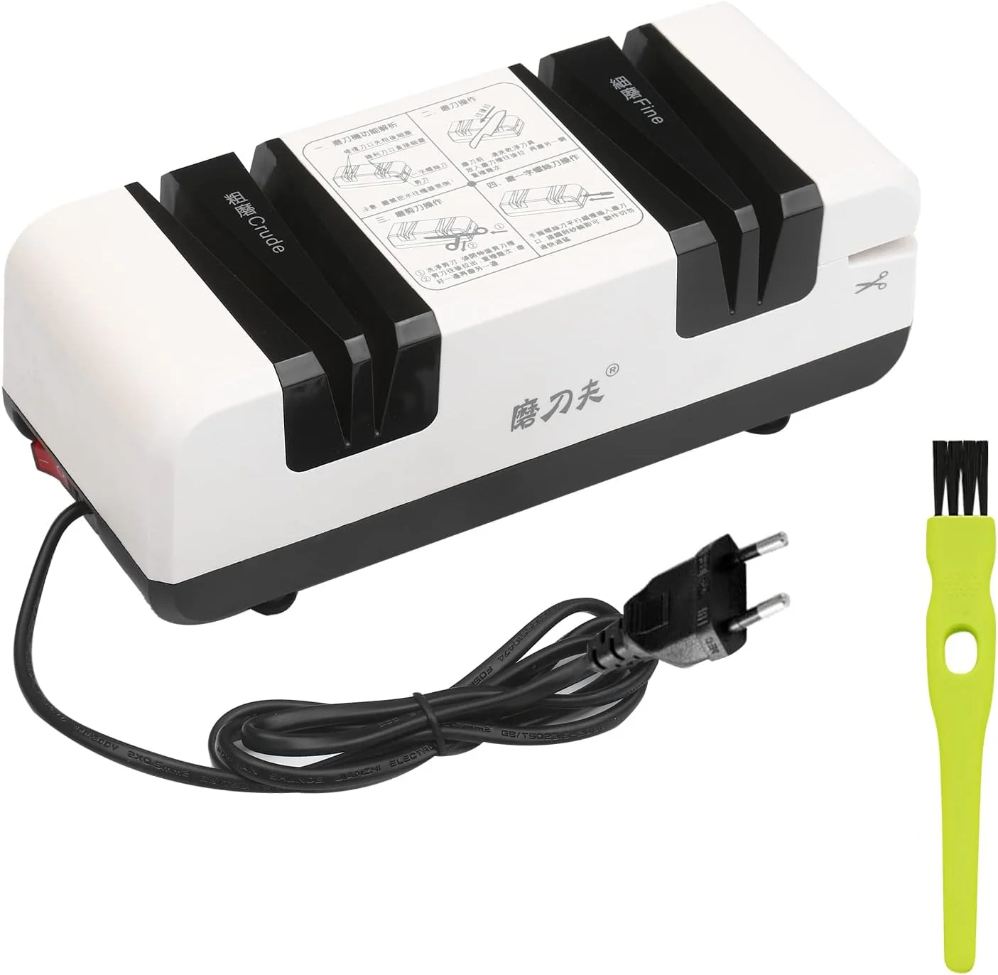 چاقو تیزکن برقی حرفه ای Eacam، تیزکن اتوماتیک چند منظوره با شیب 15 درجه، دارای شیارهای درشت و ظریف برای چاقوهای صاف و دندانه دار، قیچی، آسیاب کننده برش آشپزخانه