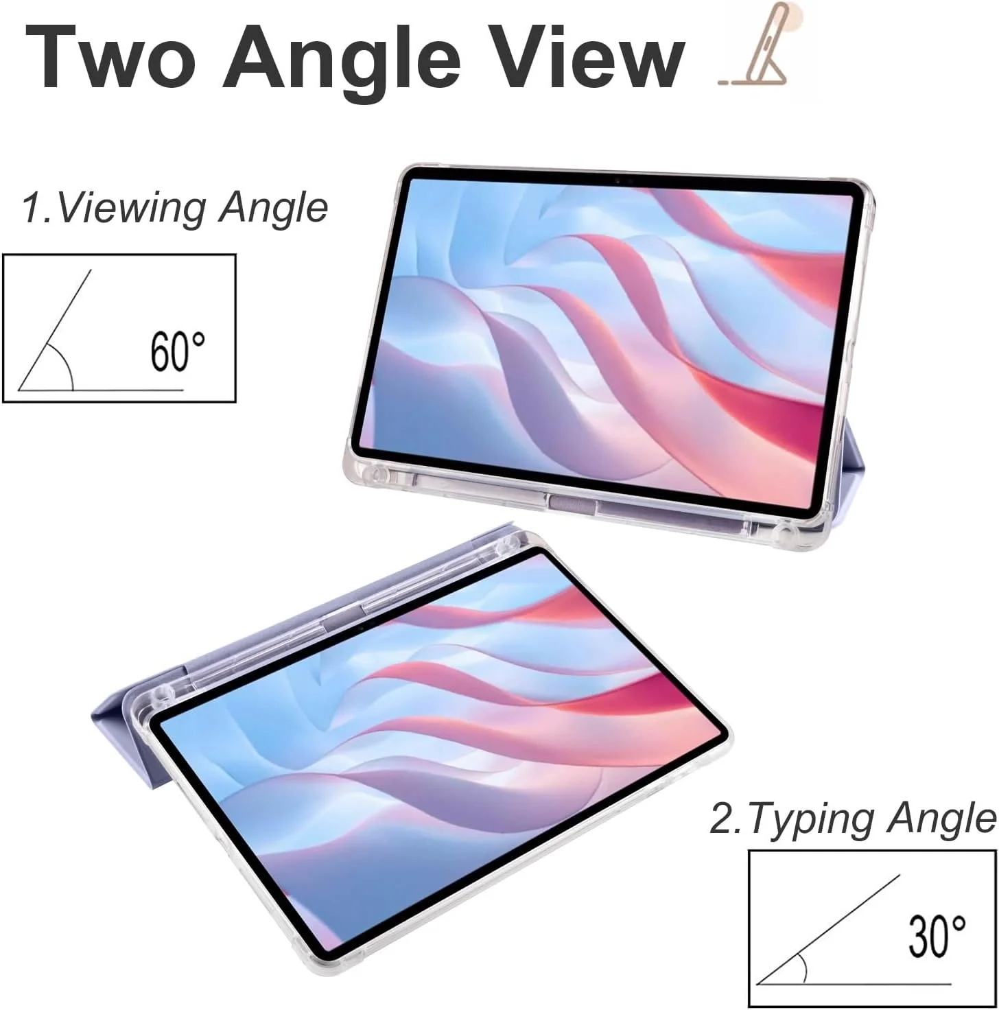 Clear Tablet Case Compatible with Lenovo Tab M11/Lenovo Xiaoxin Pad 2024 11" TB-330FU,TPU Slim Cover Auto Wake/Sleep Smart Lightweight Protective Case w/Pencil Holder Shockproof Cover.Purple Clear Tablet Case Compatible with Lenovo Tab M11/Lenovo Xiaoxin Pad 2024 11" TB-330FU,TPU Slim Cover Auto Wake/Sleep Smart Lightweight Protective Case w/Pencil Holder Shockproof Cover.Purple