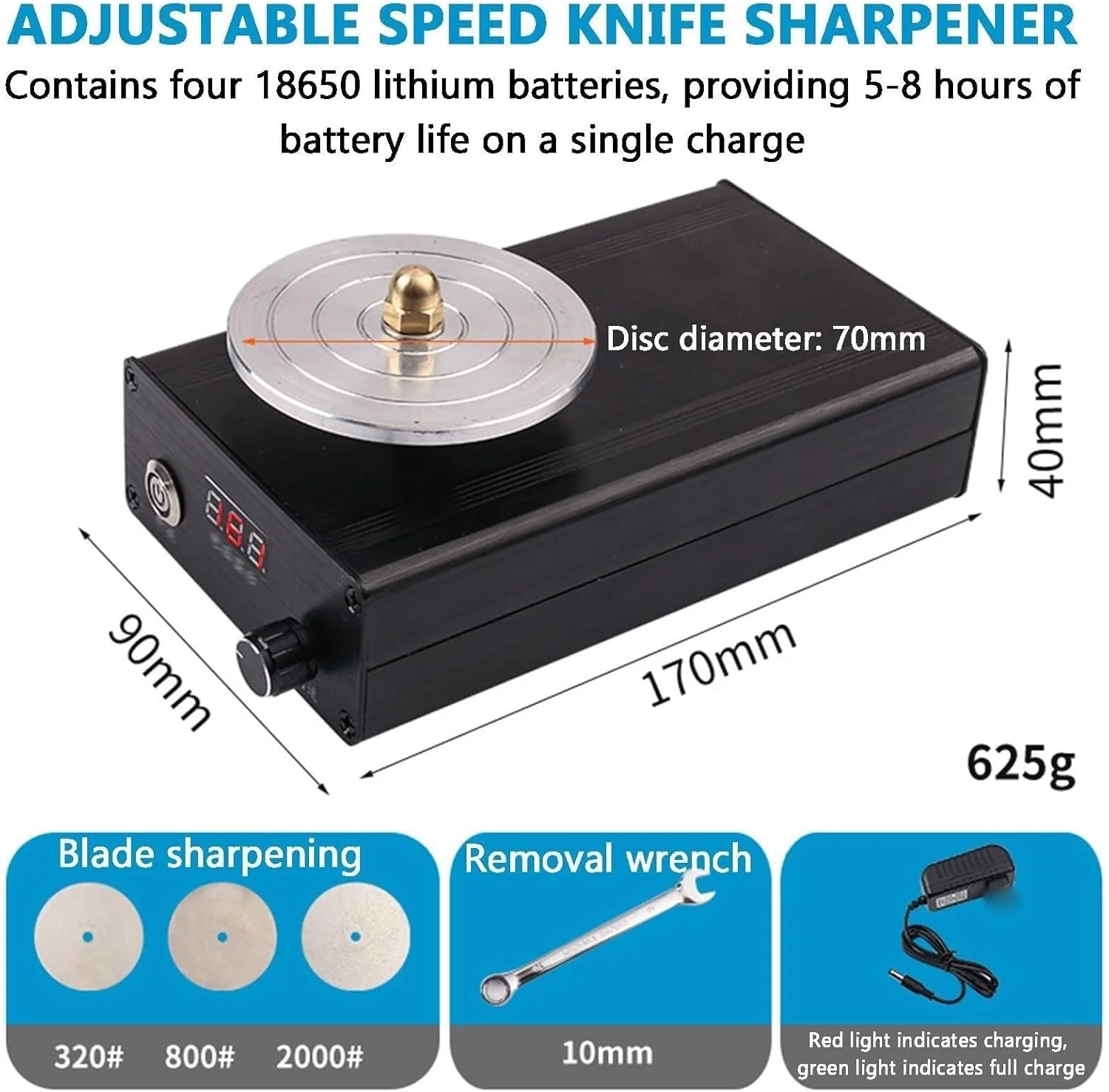 دستگاه تیزکن برقی چاقو، دستگاه سنگ زنی ابزار حکاکی قابل تنظیم با 3 چرخ سنگ زنی الماسه، آسیاب دیسکی حکاکی شارژی، جلو و عقب، برای کاتر حکاکی، ابزار