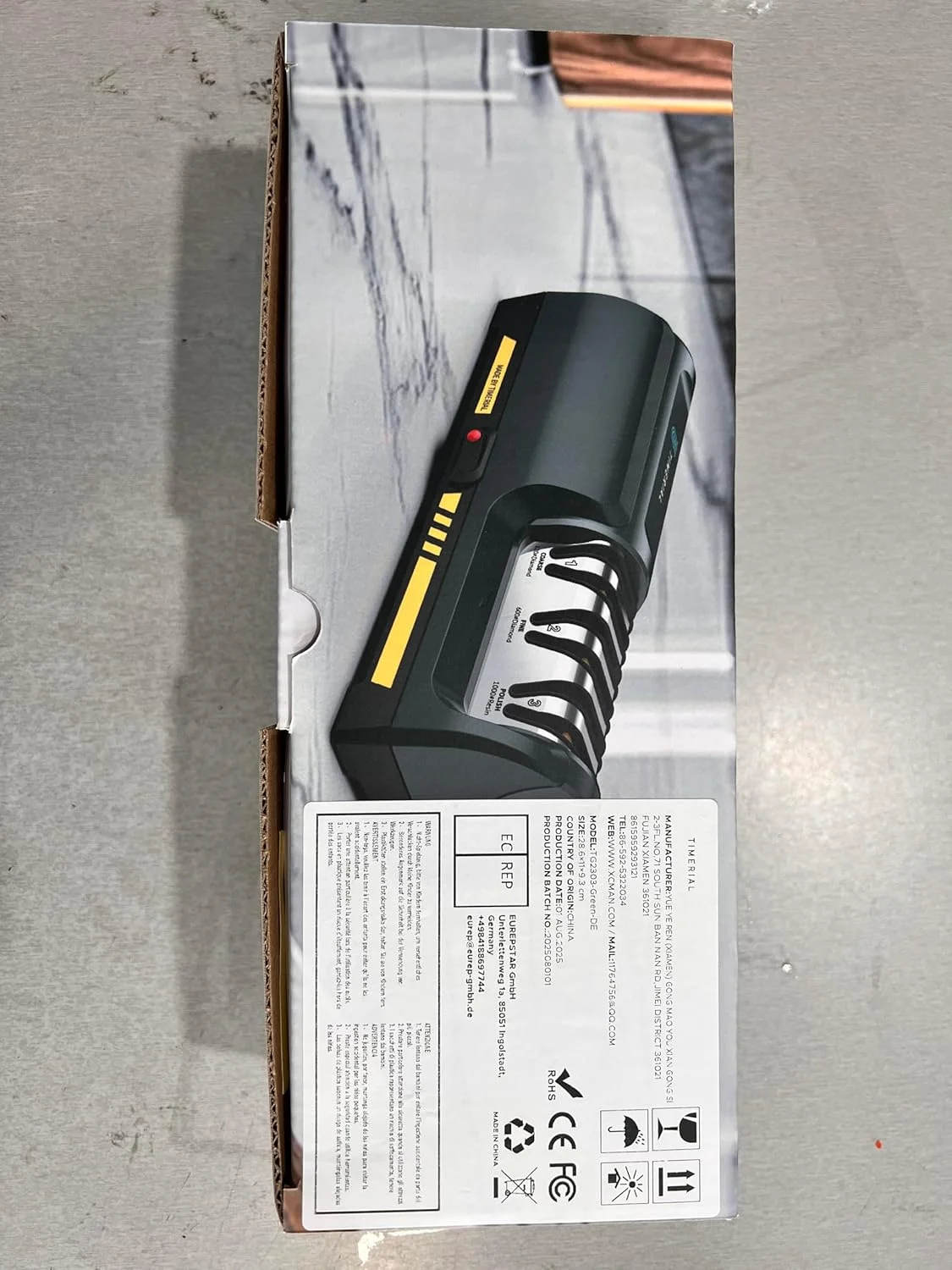 چاقو تیزکن برقی TIMERIAL با 3 مرحله دیسک های الماسه و راهنمای زاویه دقیق 15 درجه برای تیز کردن و صیقل دادن چاقوهای آشپزخانه استیل یا سرامیکی، درجه زبری 120 / درجه زبری 600 / درجه زبری 1000 چاقو تیزکن برقی TIMERIAL با 3 مرحله دیسک های الماسه و راهنمای زاویه دقیق 15 درجه برای تیز کردن و صیقل دادن چاقوهای آشپزخانه استیل یا سرامیکی، درجه زبری 120 / درجه زبری 600 / درجه زبری 1000