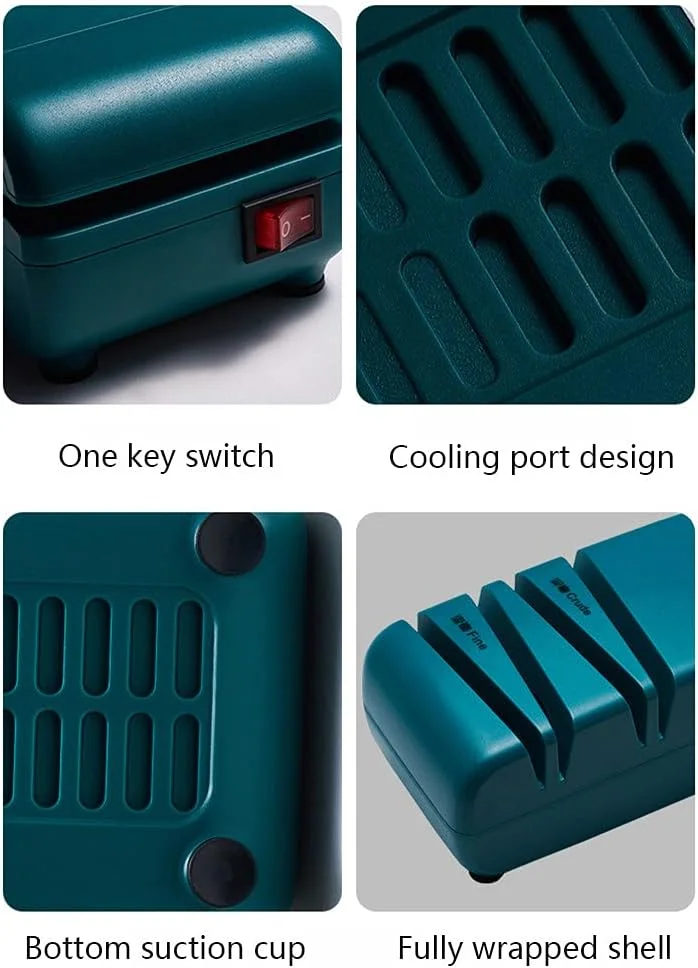 چاقو تیز کن چند منظوره DHQDHQ، چاقو تیز کن برقی برای منزل، چاقو تیز کن هوشمند، لوازم جانبی چاقو آشپزخانه، چرخ سنگ زنی الماس، برای تیز کردن چاقوهای آشپزخانه، قیچی، آبی