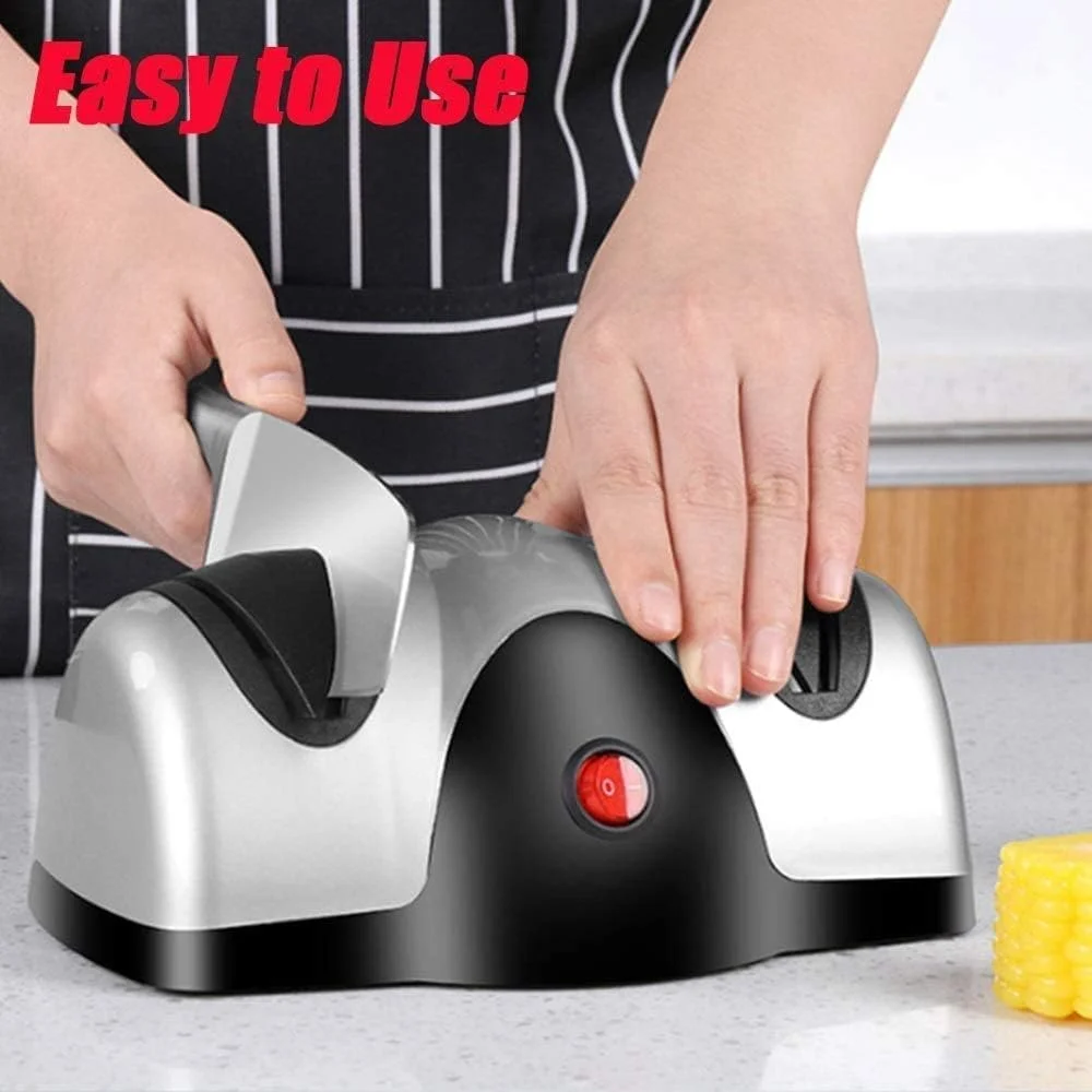 چاقو تیزکن برقی DHHVIC، چاقو تیزکن حرفه ای خانگی، سیستم دو مرحله ای تیز کردن چاقو، چاقو تیزکن چند منظوره آشپزخانه، لوازم آشپزخانه