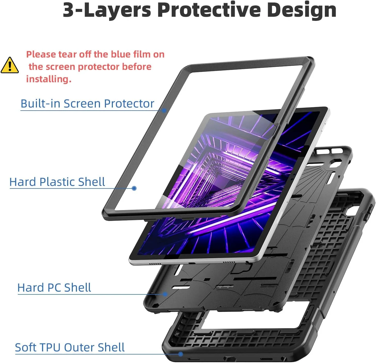 کیف محافظ تبلت لنوو تب M10 پلاس 10.6 اینچ نسل سوم 2022 (TB-125F/TB-128F) به همراه محافظ صفحه نمایش و استند | کیف مقاوم و بادوام مناسب کودکان برای تبلت لنوو M10 پلاس 10.6 اینچ (مشکی) کیف محافظ تبلت لنوو تب M10 پلاس 10.6 اینچ نسل سوم 2022 (TB-125F/TB-128F) به همراه محافظ صفحه نمایش و استند | کیف مقاوم و بادوام مناسب کودکان برای تبلت لنوو M10 پلاس 10.6 اینچ (مشکی)