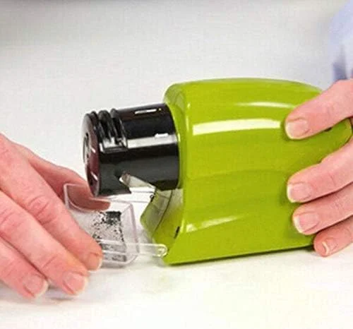 تیزکننده چاقو موتوری بی سیم فیتو، جمع و جور و قابل حمل، ابزار تیز کردن تیغه با باتری برای چاقوهای آشپزخانه، قیچی و موارد دیگر - سبز، ارتفاع 130 x عرض 32 x عمق 30 میلی متر