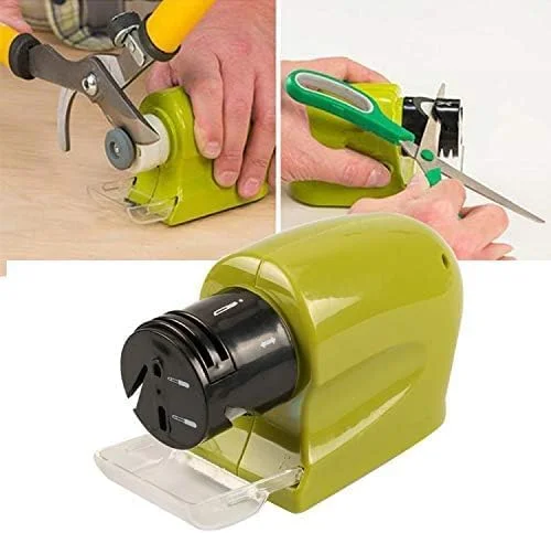 تیزکننده چاقو موتوری بی سیم فیتو، جمع و جور و قابل حمل، ابزار تیز کردن تیغه با باتری برای چاقوهای آشپزخانه، قیچی و موارد دیگر - سبز، ارتفاع 130 x عرض 32 x عمق 30 میلی متر