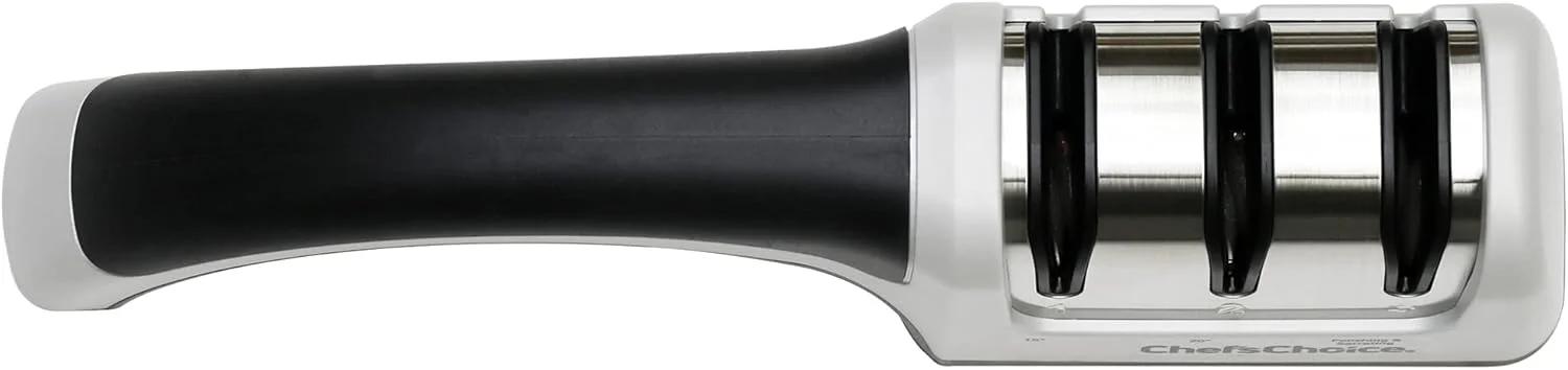 چاقو تیز کن دستی شفز چویس 4643 با زوایای 15 و 20 درجه برای چاقوهای اره ای و صاف، دارای سنگ های الماسه، 2 مرحله ای، خاکستری - تصویر 2 چاقو تیز کن دستی شفز چویس 4643 با زوایای 15 و 20 درجه برای چاقوهای اره ای و صاف، دارای سنگ های الماسه، 2 مرحله ای، خاکستری - تصویر 2