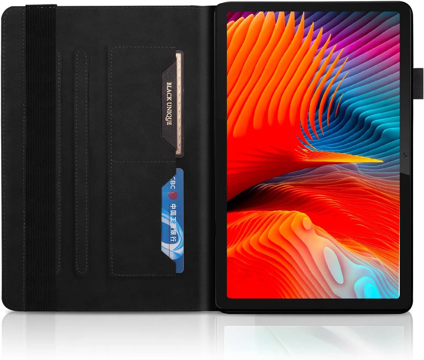 کاور ساکتاپی تبلت لنوو تب M10 پلاس نسل 3، 10.6 اینچ 2022، کاور چرمی PU تاشو با جای قلم، کاور محافظ تبلت با قابلیت استند، مناسب برای لنوو تب M10 پلاس 10.6 اینچ نسل 3 مدل TB125/TB128، مشکی