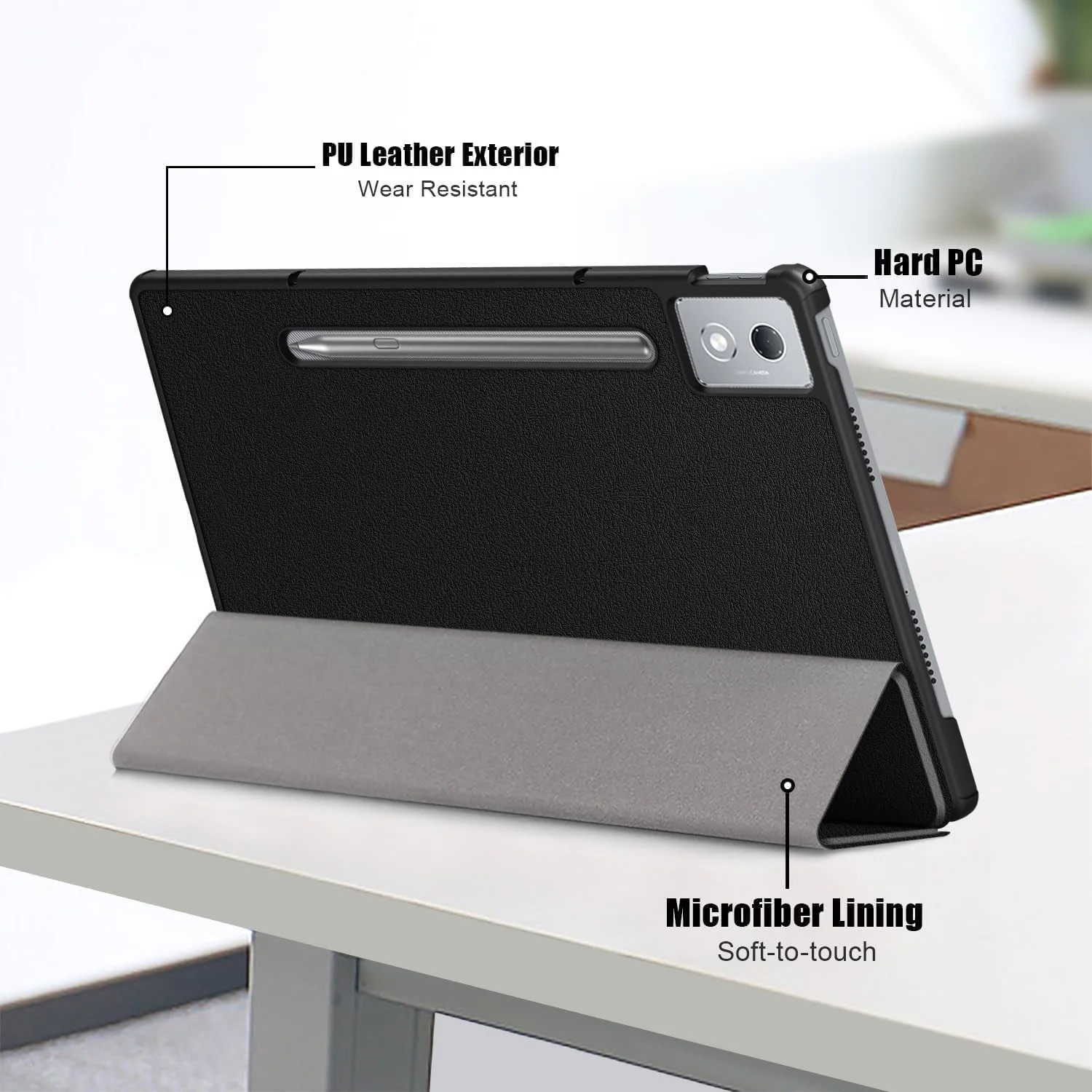 کیف تبلت مناسب برای لنوو Idea Tab Pro 12.7 اینچ 2025، کیف هوشمند سه تایی با قابلیت تنظیم زاویه دید، کاور با قابلیت خواب/بیدار شدن خودکار (مشکی، لنوو Idea Tab Pro 12.7) کیف تبلت مناسب برای لنوو Idea Tab Pro 12.7 اینچ 2025، کیف هوشمند سه تایی با قابلیت تنظیم زاویه دید، کاور با قابلیت خواب/بیدار شدن خودکار (مشکی، لنوو Idea Tab Pro 12.7)