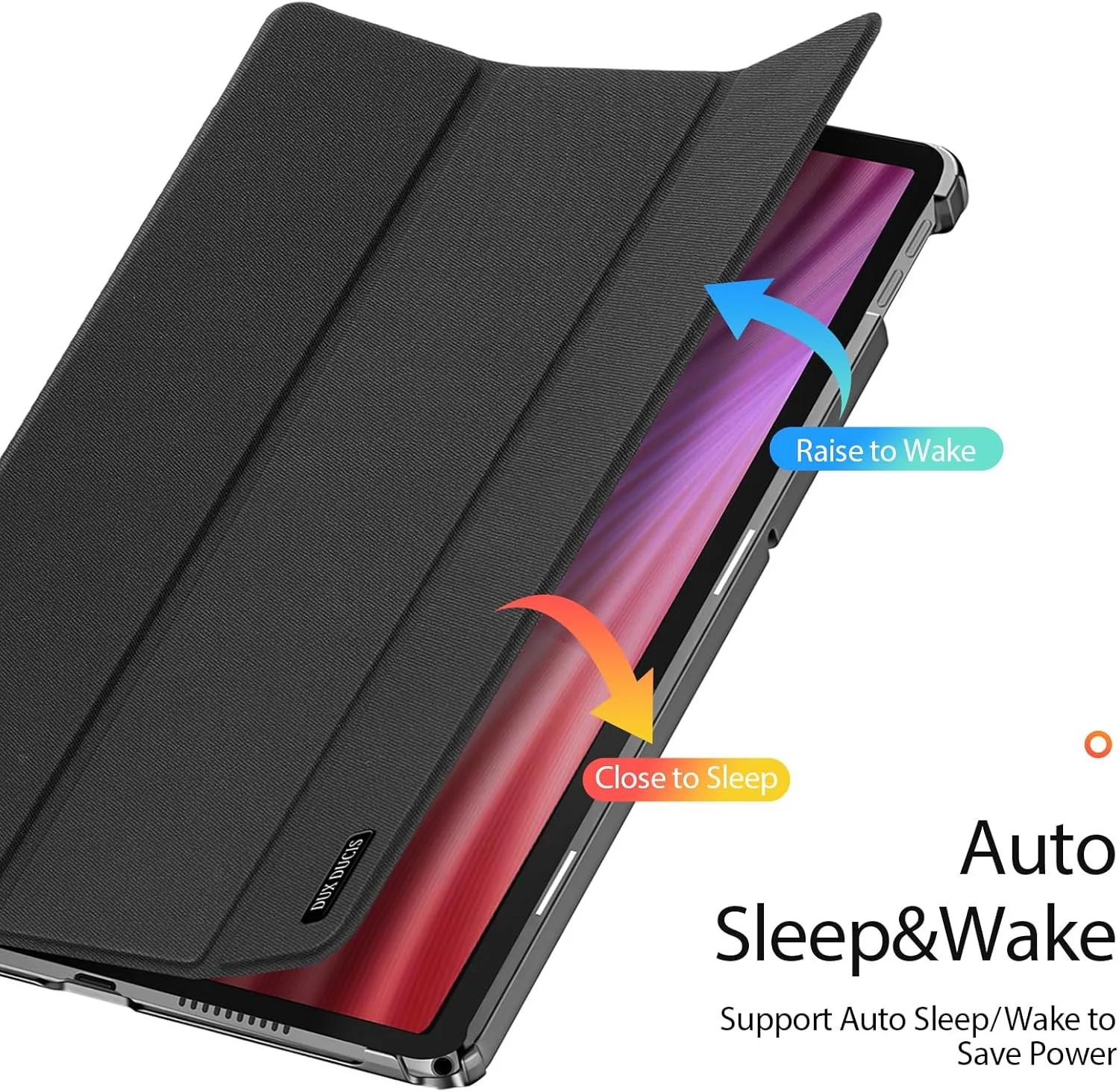 کیف محافظ تبلت لنوو تب 10.1 اینچ 2025، کیف محافظ باریک مغناطیسی PC با نگهدارنده قلم S، پوشش محافظ چند زاویه ای (مشکی) DUX DUCIS