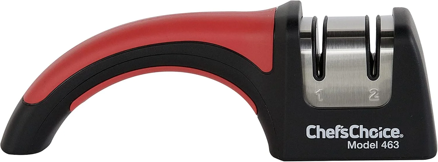 تیزکن مدل Chef's Choice 463 Pronto Hone برای چاقوهای دندانه‌دار و صاف 15 درجه، دارای سنگ‌های الماس، تیز کردن سریع، 2 مرحله‌ای، مشکی