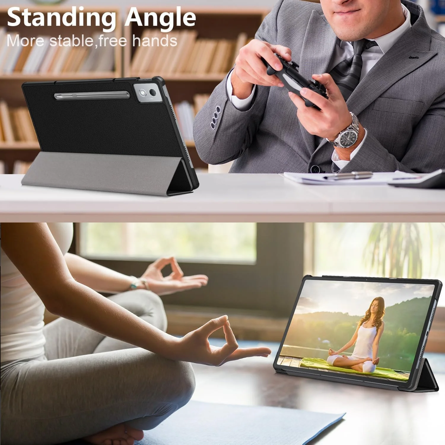 کیف تبلت مناسب برای لنوو Idea Tab Pro 12.7 اینچ 2025، کیف هوشمند سه تایی با قابلیت تنظیم زاویه دید، کاور با قابلیت خواب/بیدار شدن خودکار (مشکی، لنوو Idea Tab Pro 12.7) کیف تبلت مناسب برای لنوو Idea Tab Pro 12.7 اینچ 2025، کیف هوشمند سه تایی با قابلیت تنظیم زاویه دید، کاور با قابلیت خواب/بیدار شدن خودکار (مشکی، لنوو Idea Tab Pro 12.7)