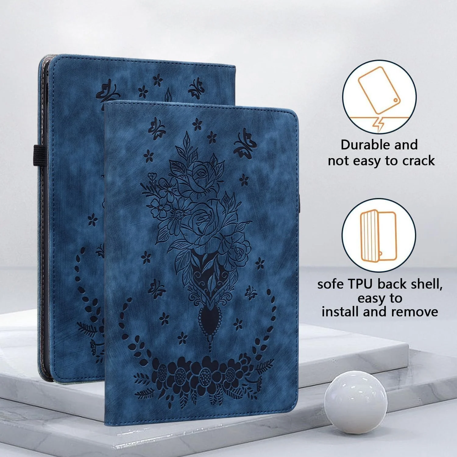 کیف محافظ تبلت لنوو تب M9 مدل TB-310FU 2023، کاور محافظ چرمی PU تاشو چند زاویه ای با جای قلم و عملکرد استند، آبی کیف محافظ تبلت لنوو تب M9 مدل TB-310FU 2023، کاور محافظ چرمی PU تاشو چند زاویه ای با جای قلم و عملکرد استند، آبی