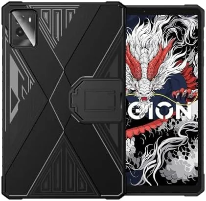کاور تبلت گیمینگ Gruattreay سازگار با Lenovo Legion Y700 (نسل سوم) 2025 8.8 اینچ، پوسته نرم TPU ضد ضربه با استند، ضد خش و ضد اثر انگشت (مشکی)