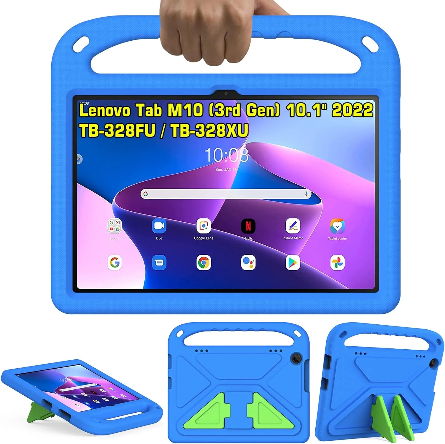کیف کودکانه GOZOPO برای تبلت لنوو تب M10 نسل 3، با دسته و پایه ضد ضربه [فقط مناسب برای M10 نسل 3 10.1 اینچی TB-328FU/TB-328XU]