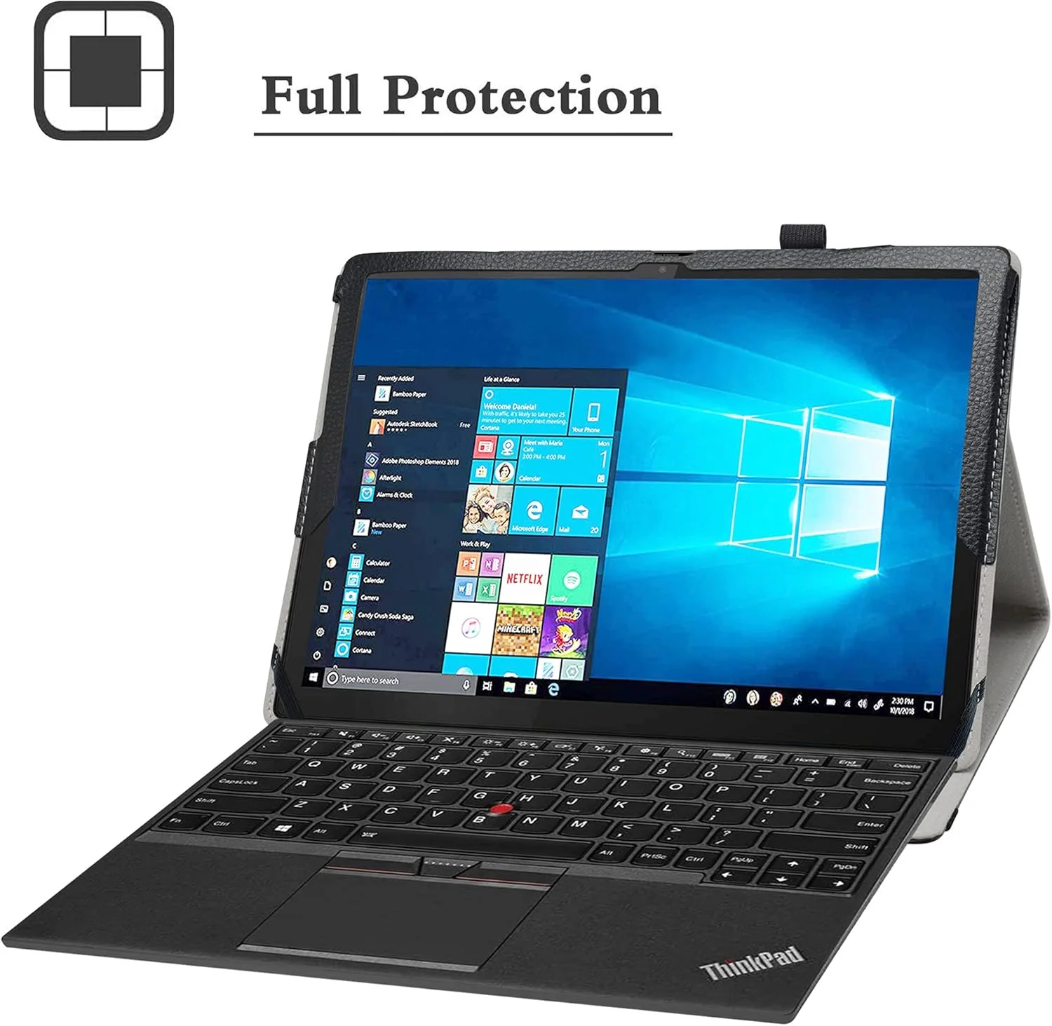 کیف محافظ چرمی تبلت Lenovo ThinkPad X12، سازگار با Lenovo ThinkPad X12 Detachable / ThinkPad X12 Detachable Gen 2 12.3 اینچ، مشکی کیف محافظ چرمی تبلت Lenovo ThinkPad X12، سازگار با Lenovo ThinkPad X12 Detachable / ThinkPad X12 Detachable Gen 2 12.3 اینچ، مشکی