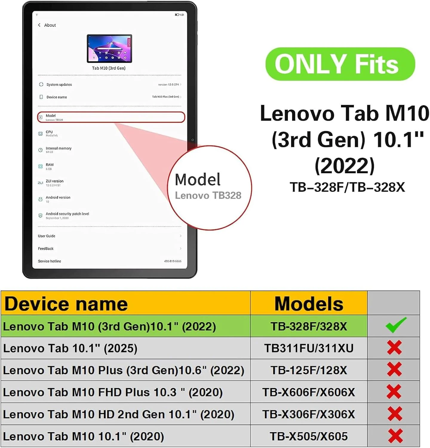 کیف کودکانه GOZOPO برای تبلت لنوو تب M10 نسل 3، با دسته و پایه ضد ضربه [فقط مناسب برای M10 نسل 3 10.1 اینچی TB-328FU/TB-328XU]