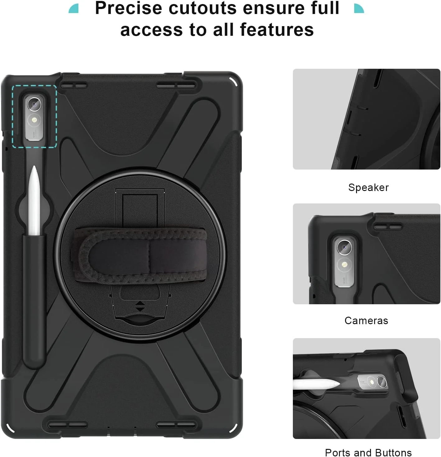 محافظ ProCase برای تبلت لنوو تب P11 Pro 11.2 اینچی نسل 2 مدل 2022 (TB-132FU/TB-138FC)، کاور مقاوم و ضد ضربه با بند دستی و بند شانه برای تبلت 11.2 اینچی لنوو تب P11 Pro نسل دوم - مشکی محافظ ProCase برای تبلت لنوو تب P11 Pro 11.2 اینچی نسل 2 مدل 2022 (TB-132FU/TB-138FC)، کاور مقاوم و ضد ضربه با بند دستی و بند شانه برای تبلت 11.2 اینچی لنوو تب P11 Pro نسل دوم - مشکی